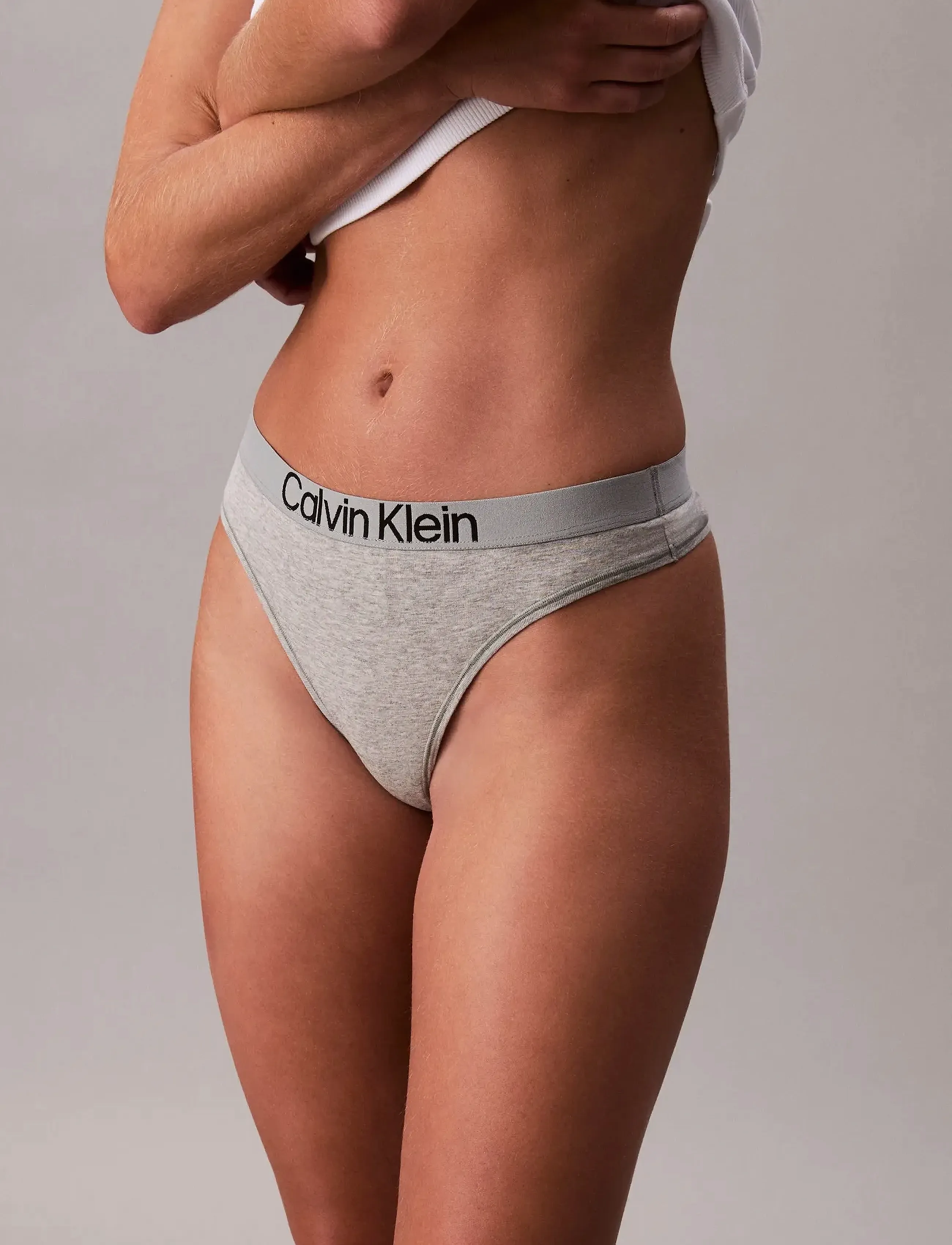 Calvin Klein - THONG 5PK - tangas - black white grey heather frozen fio - 5
