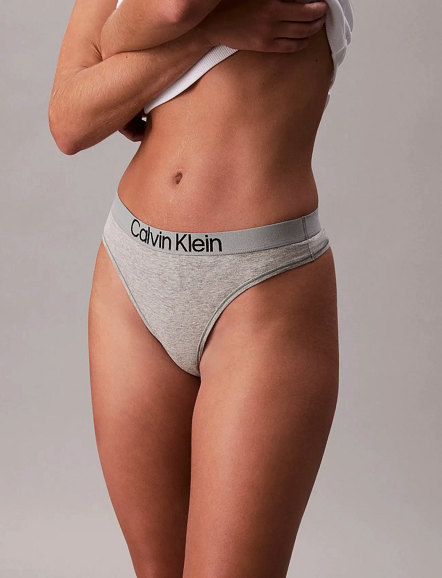 Calvin Klein - THONG 5PK - stringtrosor - black white grey heather frozen fio - 5