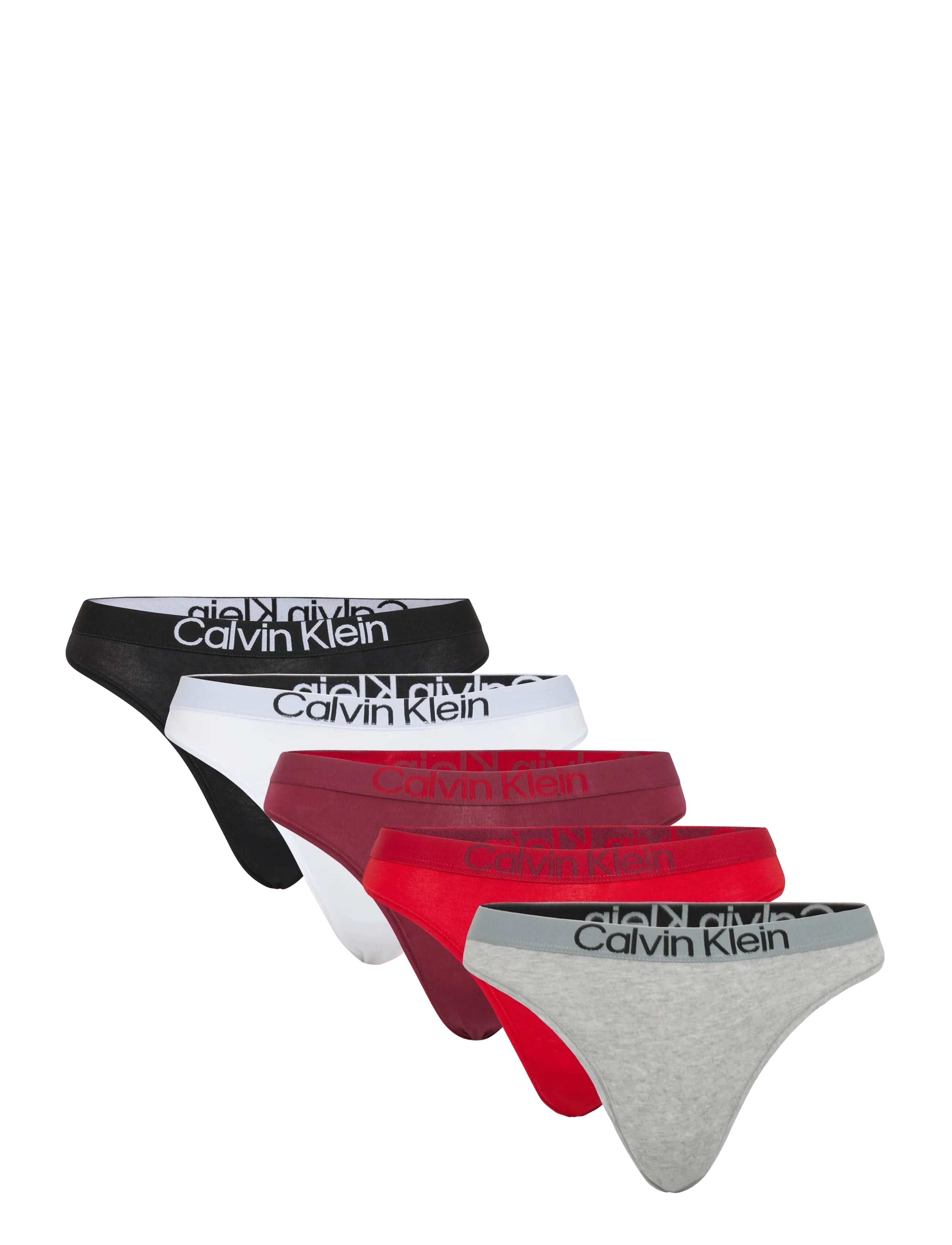 Calvin Klein - THONG 5PK - stringtrusser - black  grey heather established red - 1