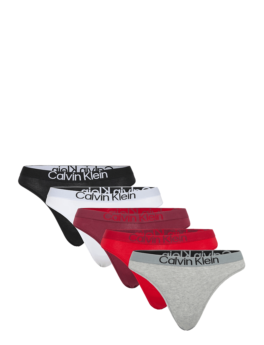 Calvin Klein - THONG 5PK - stringtrusser - black grey heather established red - 1