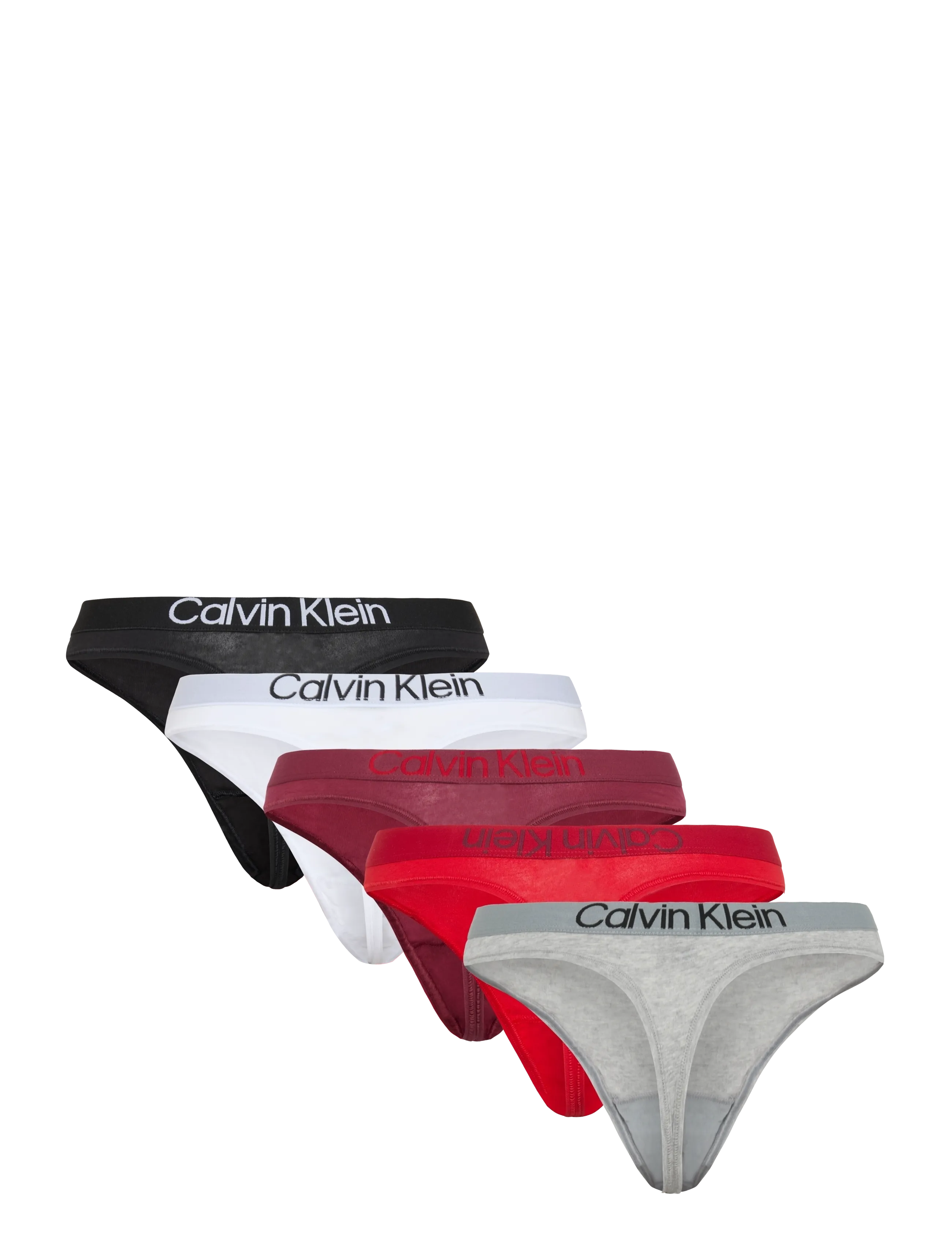 Calvin Klein - THONG 5PK - stringtrusser - black  grey heather established red - 2