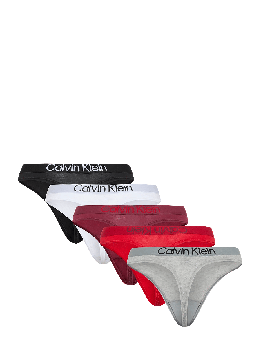 Calvin Klein - THONG 5PK - stringtrusser - black grey heather established red - 2