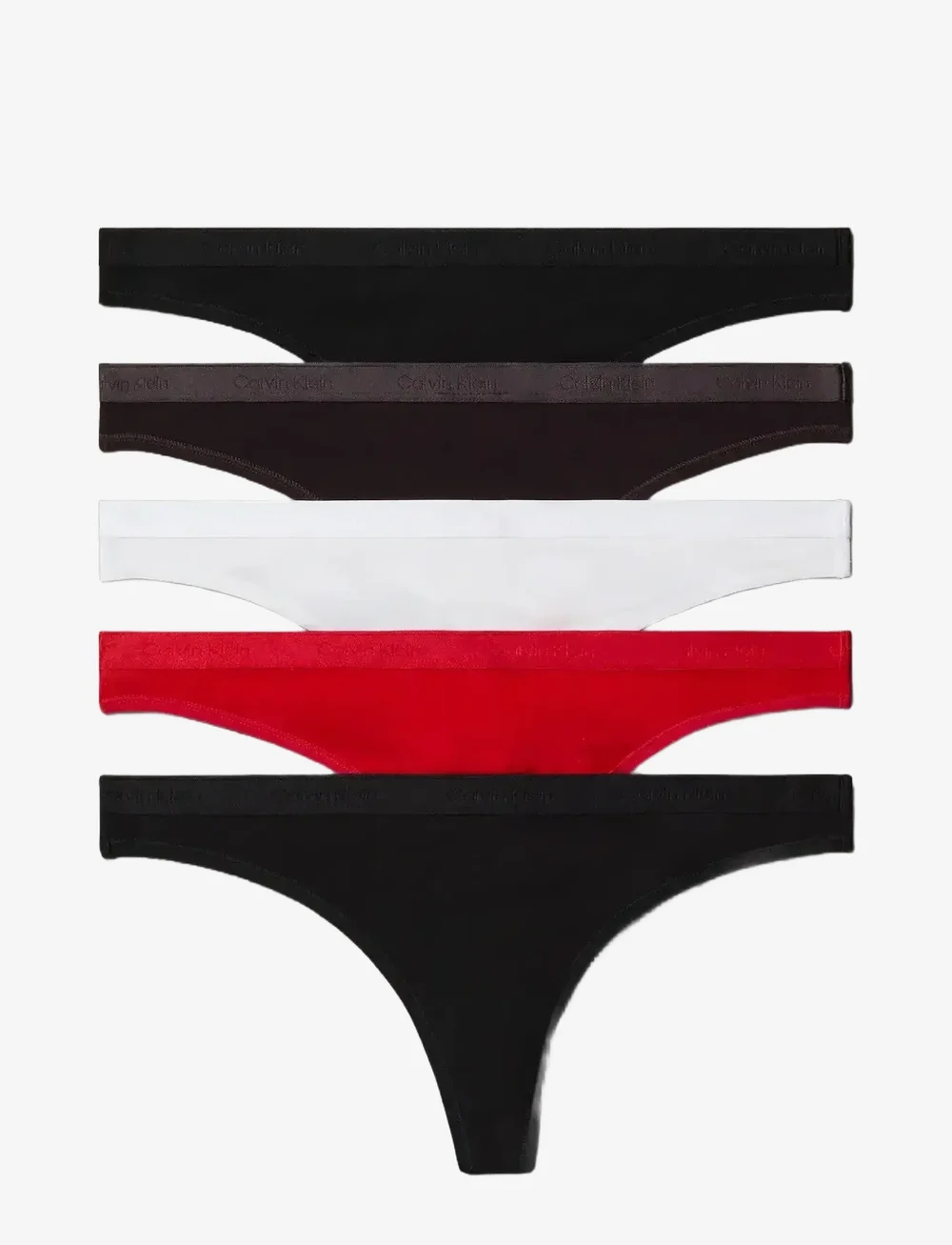 Calvin Klein - THONG 5 PK - stringtrusser - black/black/adrenaline rush/dark be - 1