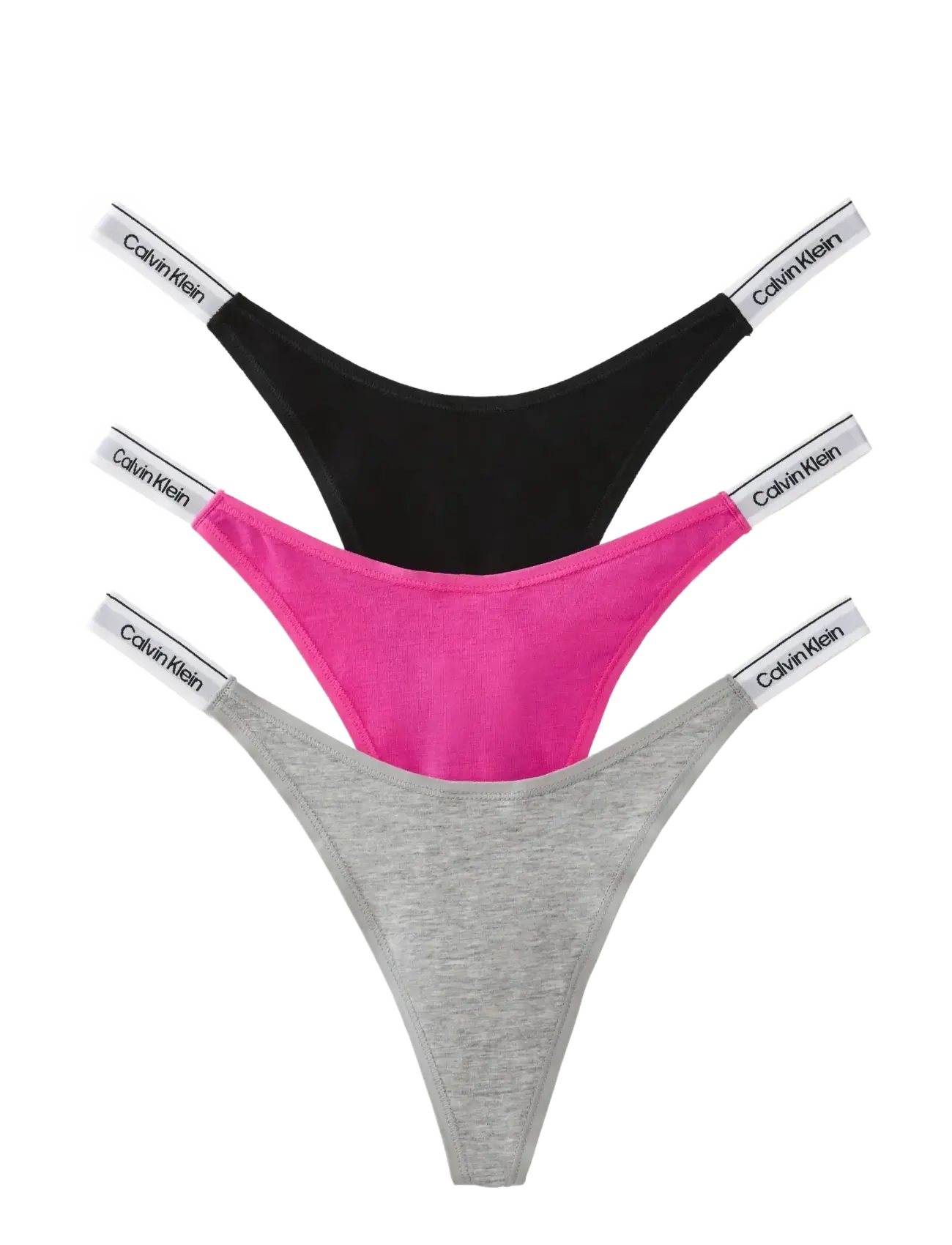 Calvin Klein DIPPED THONG 3PK - Unterwäsche - BLACK GREY HEATHER  STUNNING ORCHID / multi
