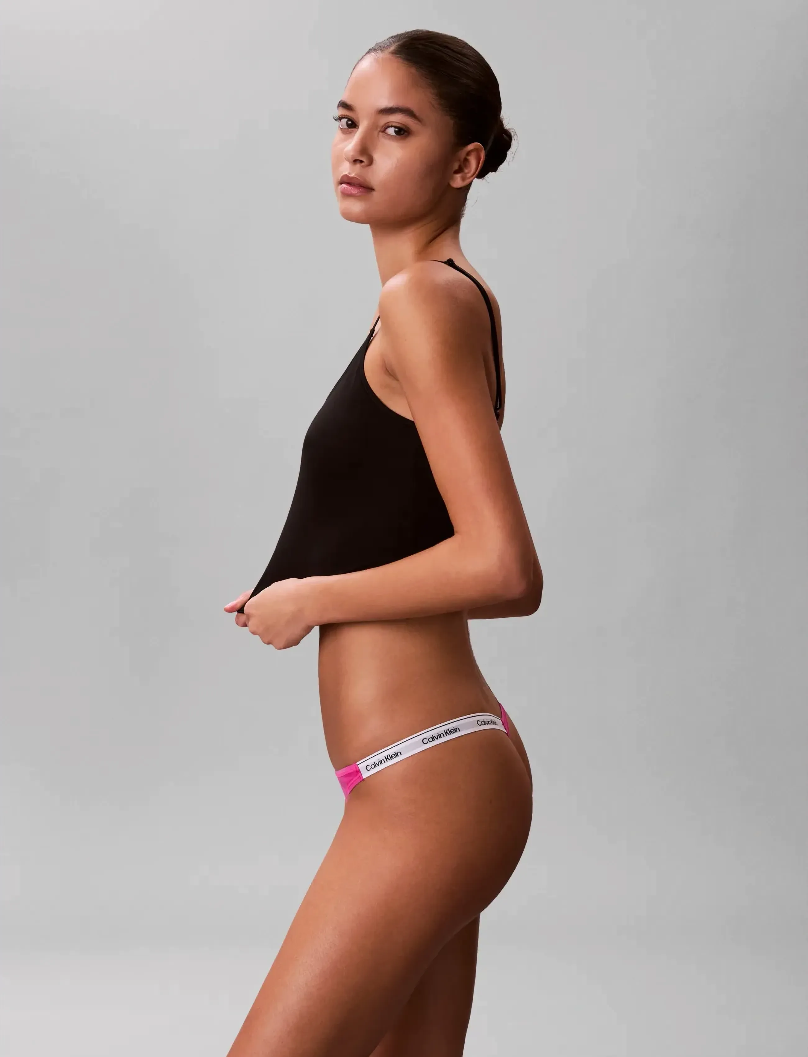 Calvin Klein - DIPPED THONG 3PK - string - black grey heather  stunning orchid - 3