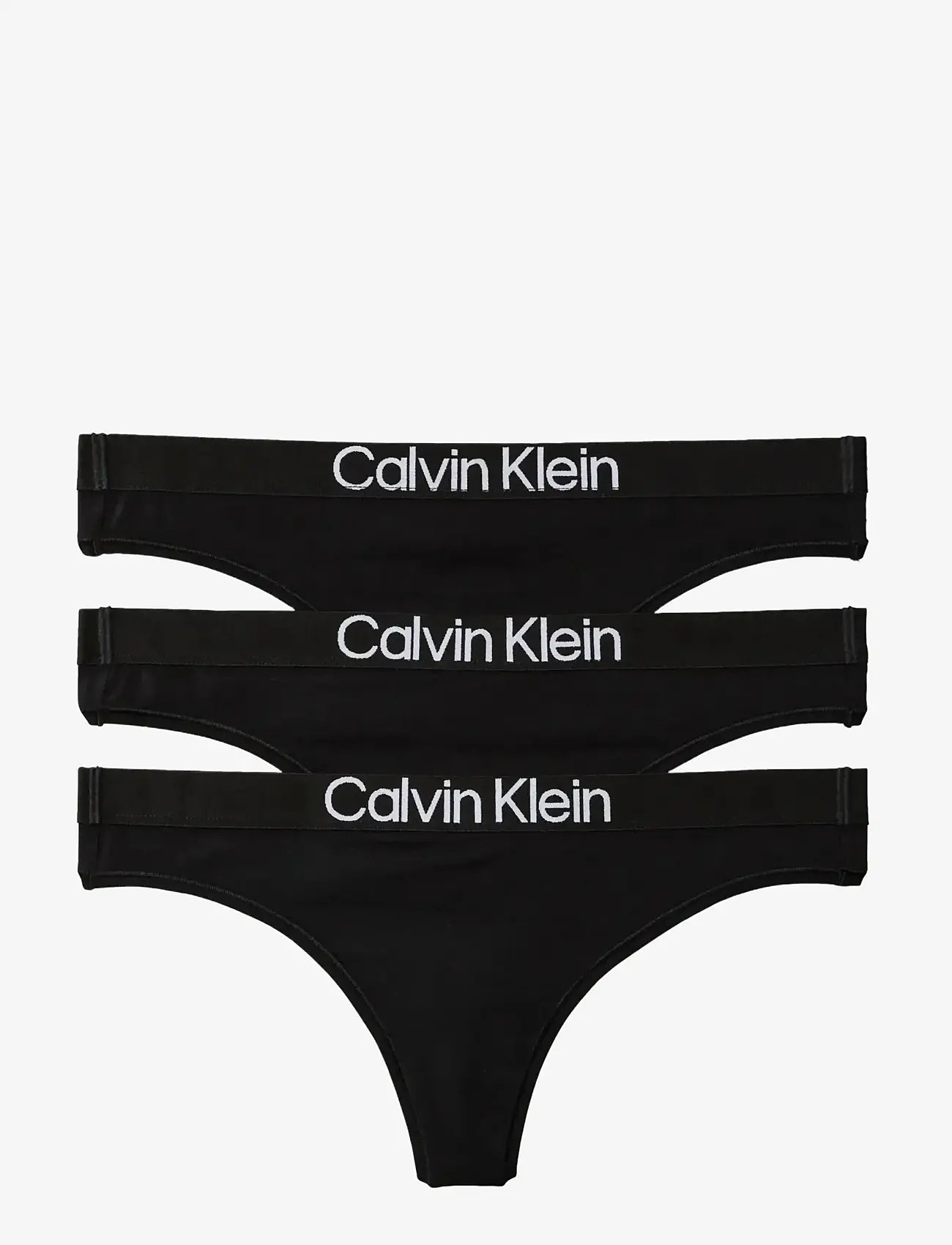 Calvin Klein - THONG 3PK - siaurikės - black black black - 0