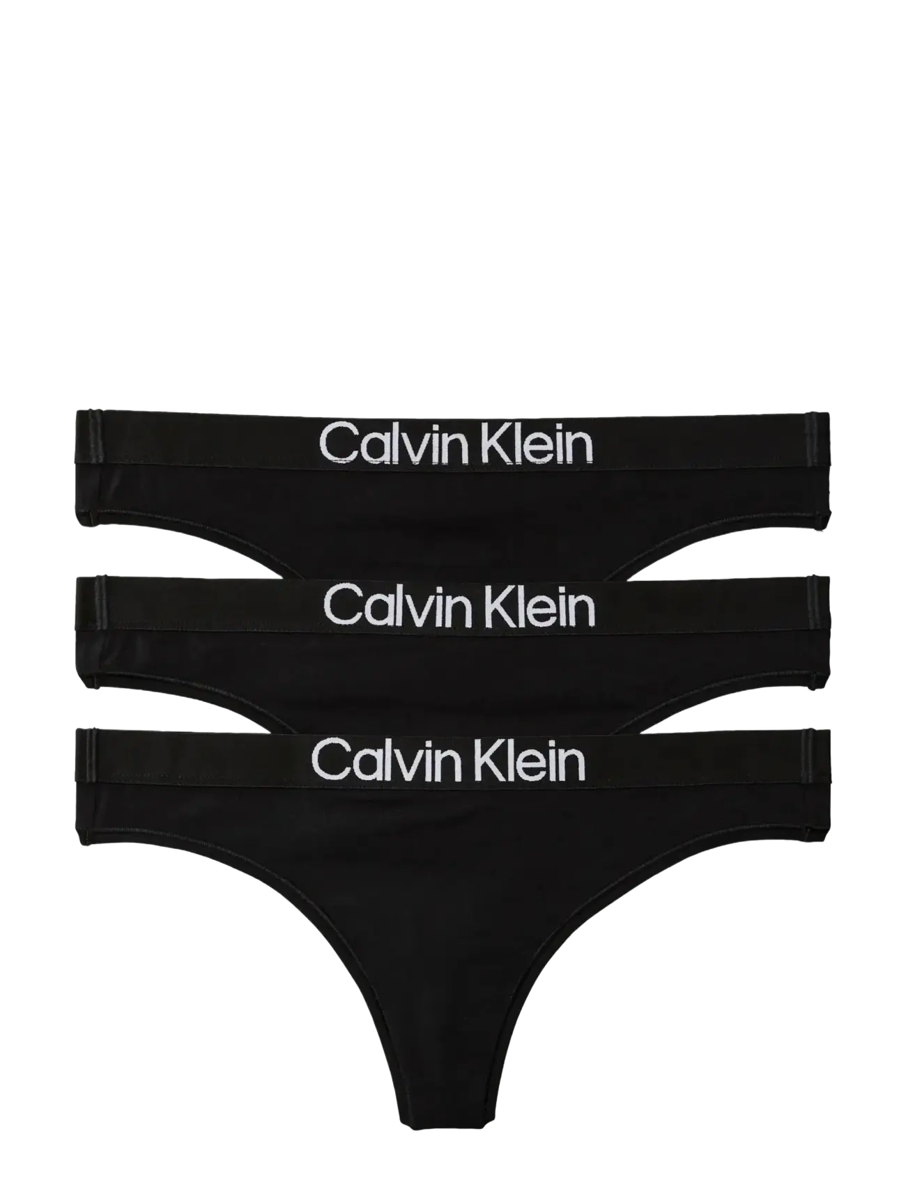 Calvin Klein THONG 3PK - Trusser - BLACK BLACK BLACK / black