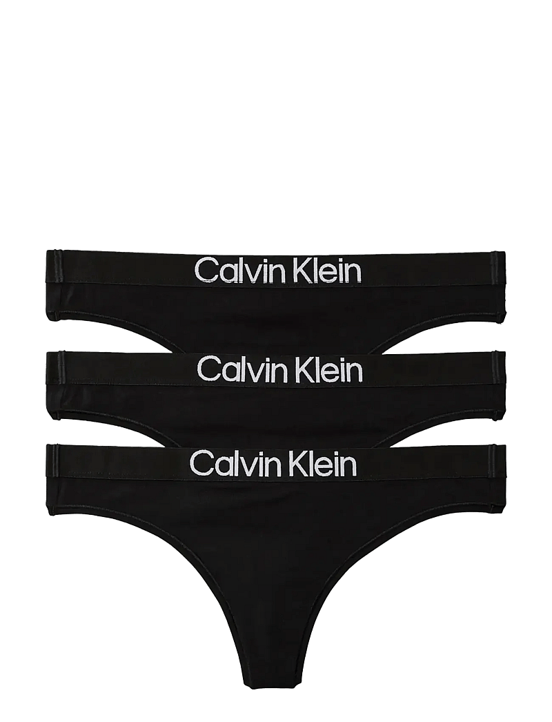 Calvin Klein - THONG 3PK - siaurikės - black black black - 0
