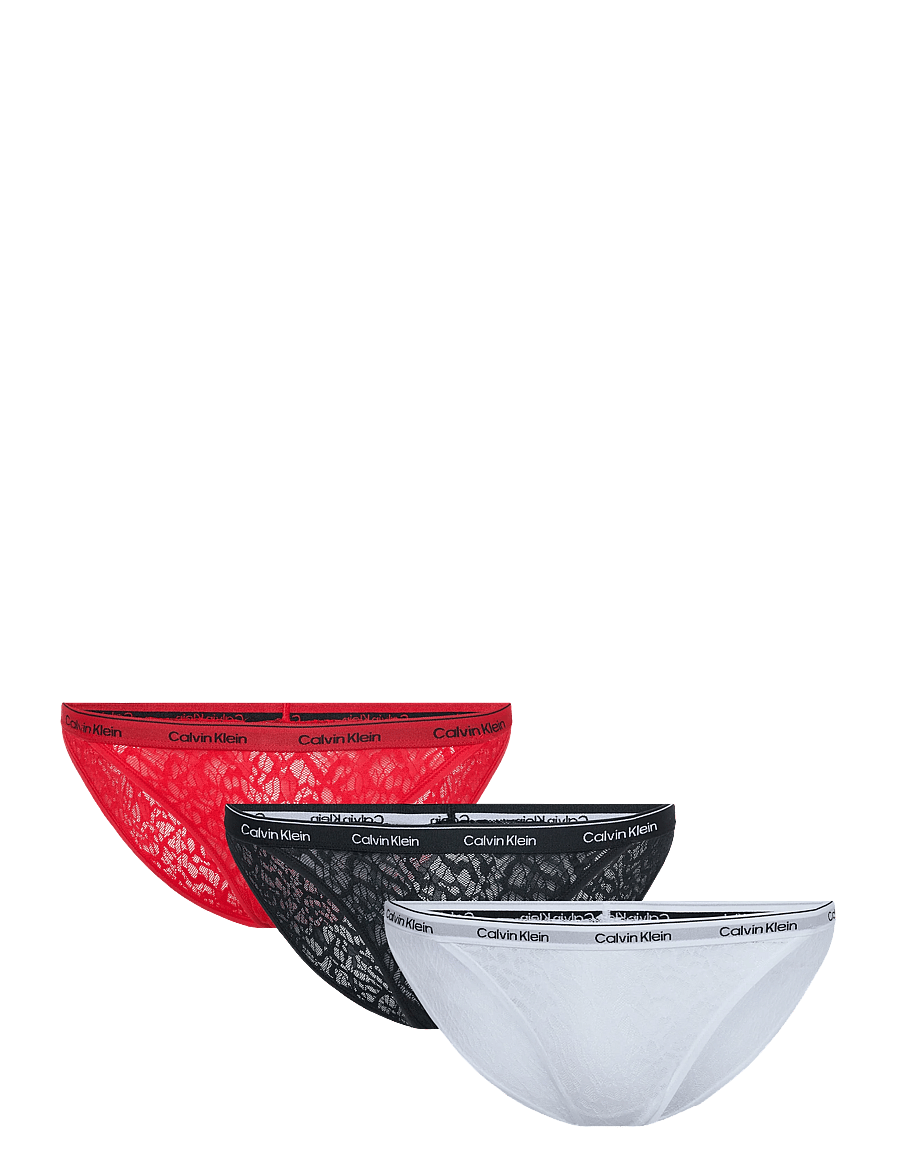 Calvin Klein - BIKINI 3PK - briefs - black classic white goji berry - 0