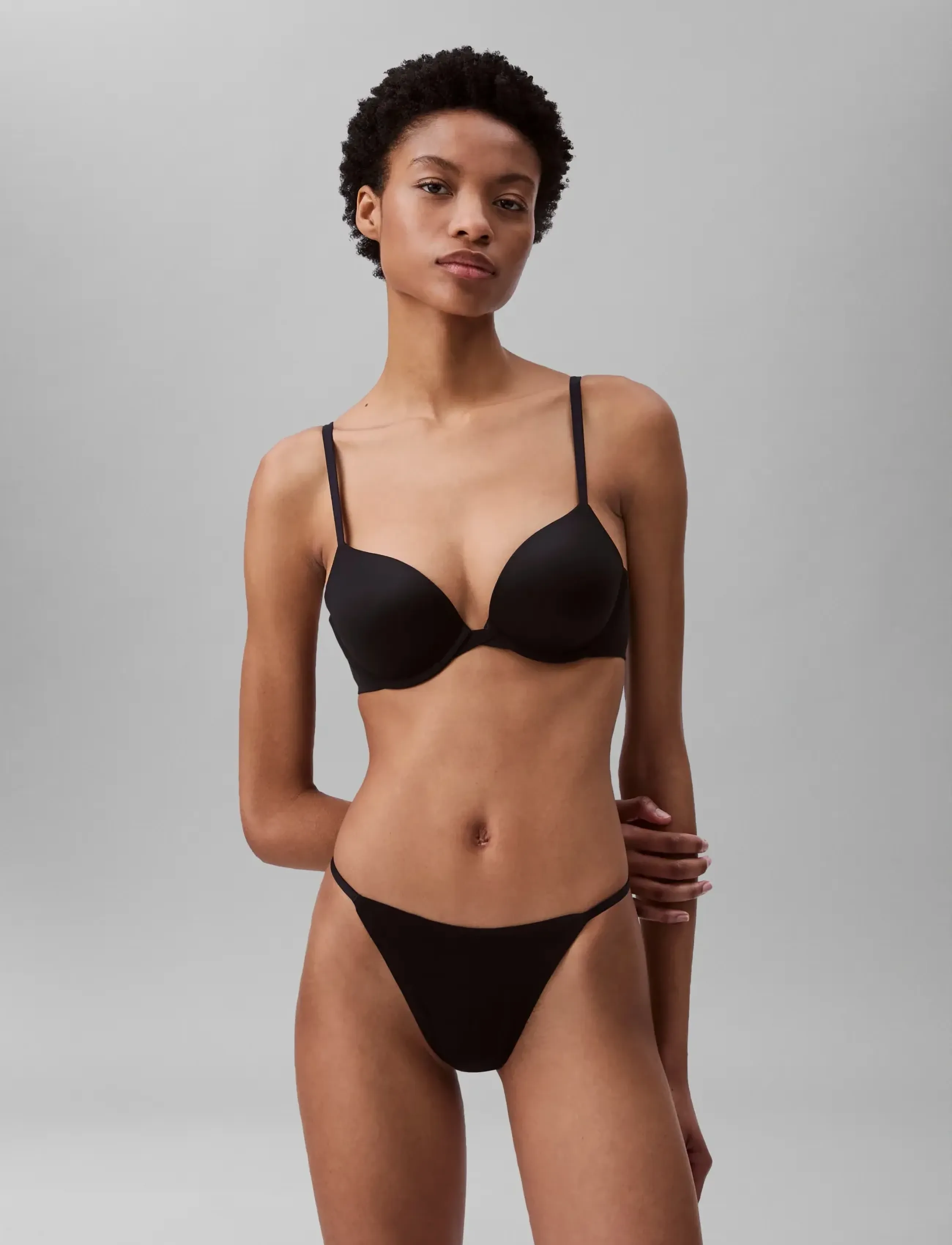 Calvin Klein Push Up Plunge, Kvinder, Push Up Plunge BH, Sort, Str: 80 E