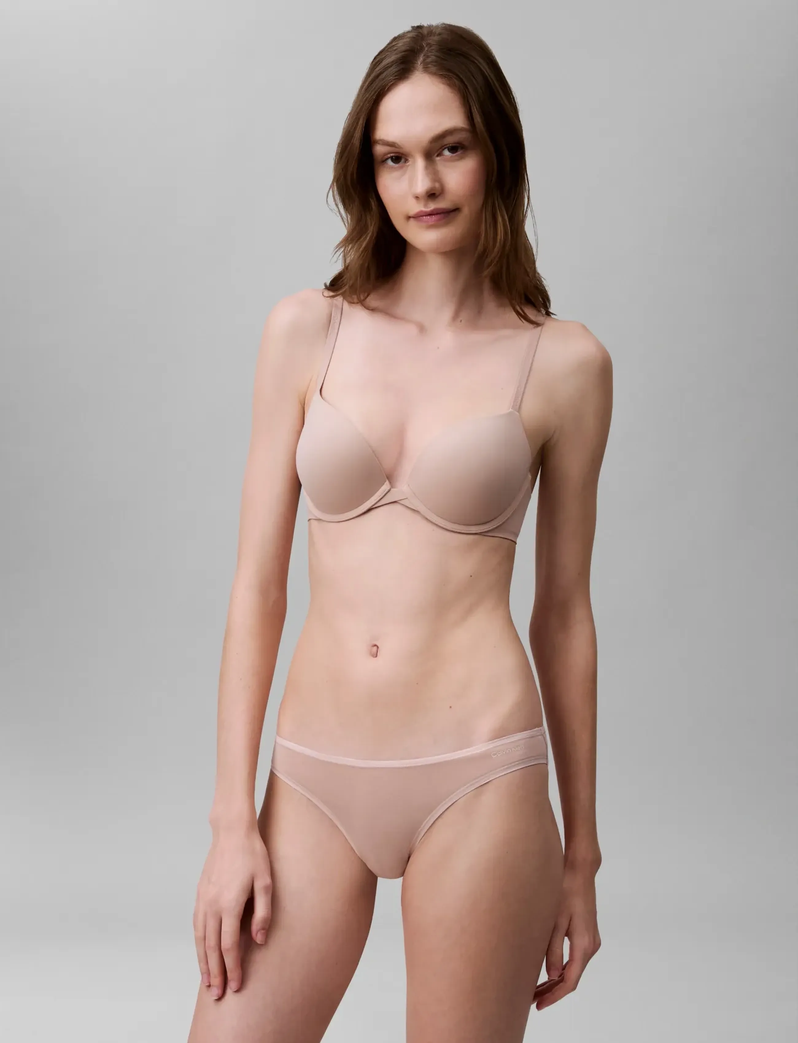 Calvin Klein Push Up Plunge, Kvinder, Push Up Plunge BH, Beige, Str: 85 E