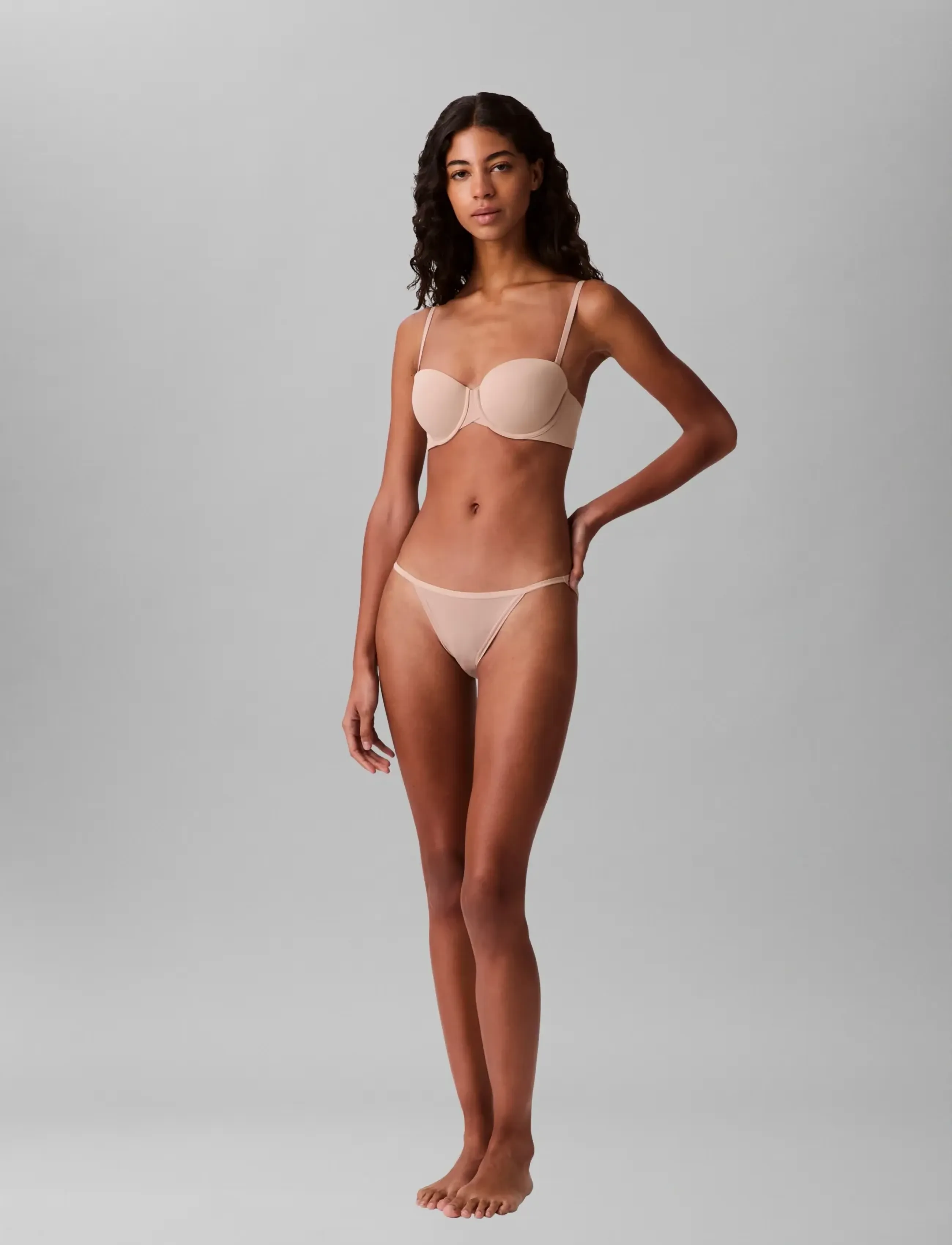 Calvin Klein Lightly Lined Strapless, 85 B, Beige, Bh'Er Og Toppe > Balconette-Bh'Er, Dame