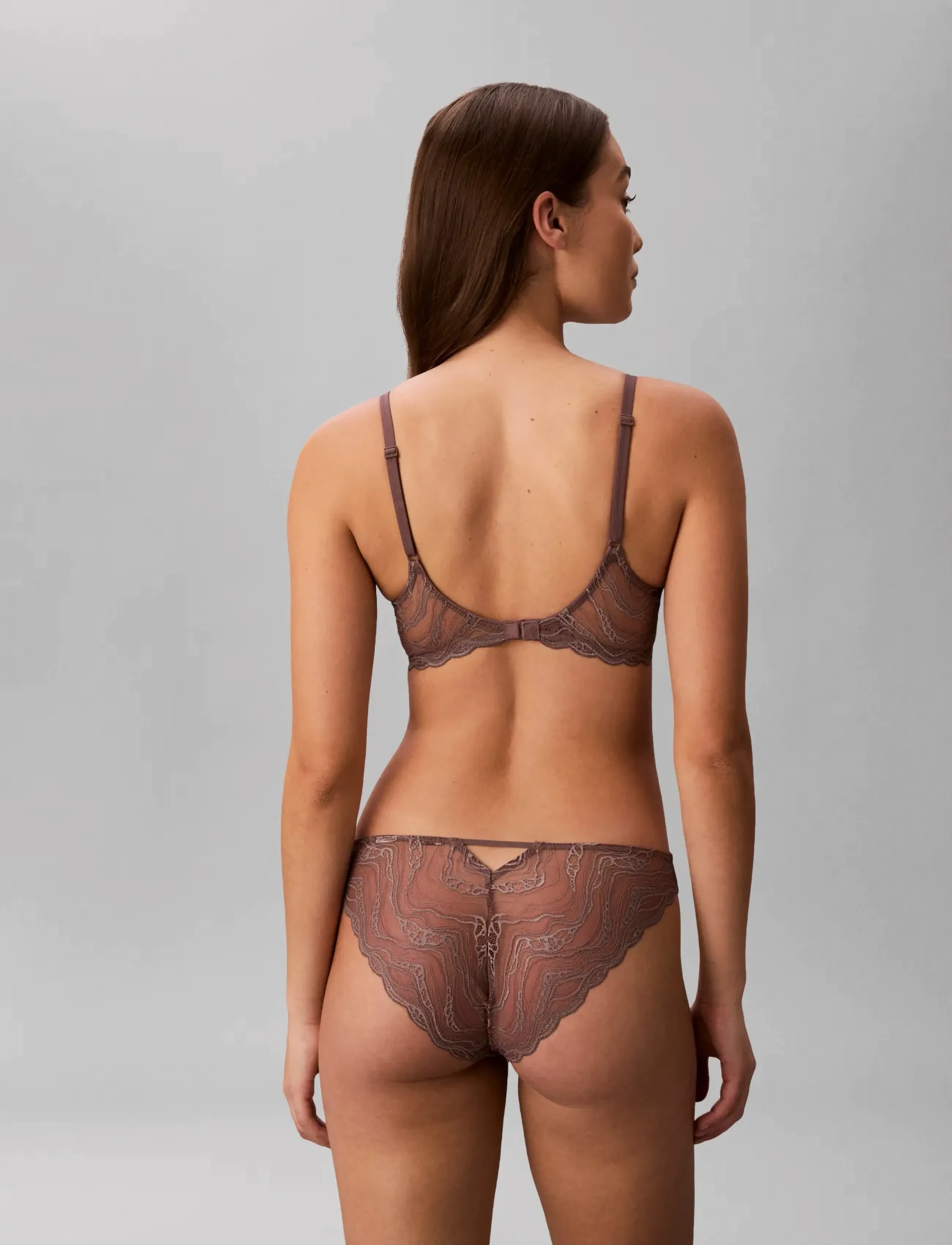 Calvin Klein - LIGHTLY LINED PLUNGE - plunge bhs - botanical brown - 2