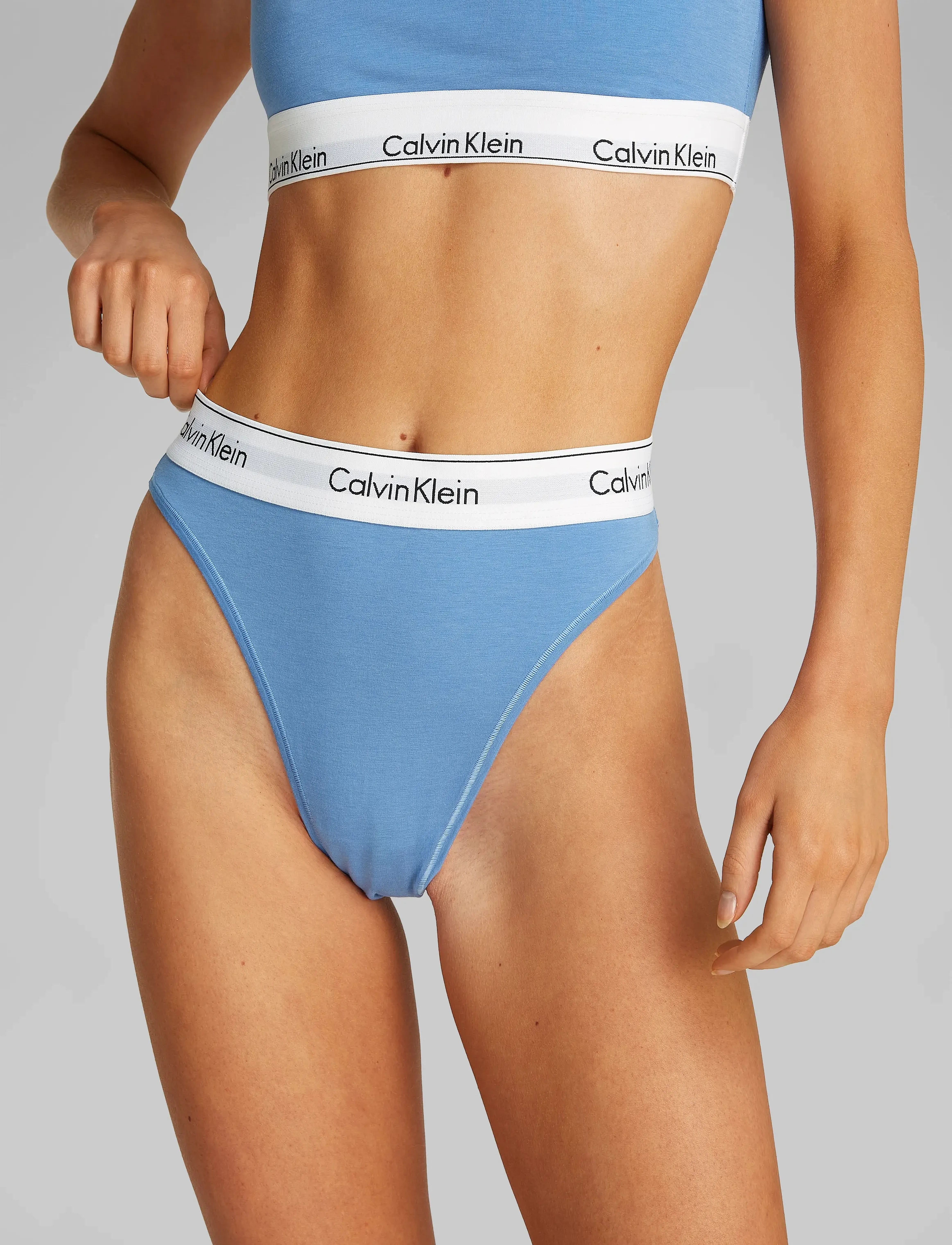 Calvin Klein - HIGH LEG TANGA - midi & maxi briefs - glacier - 4