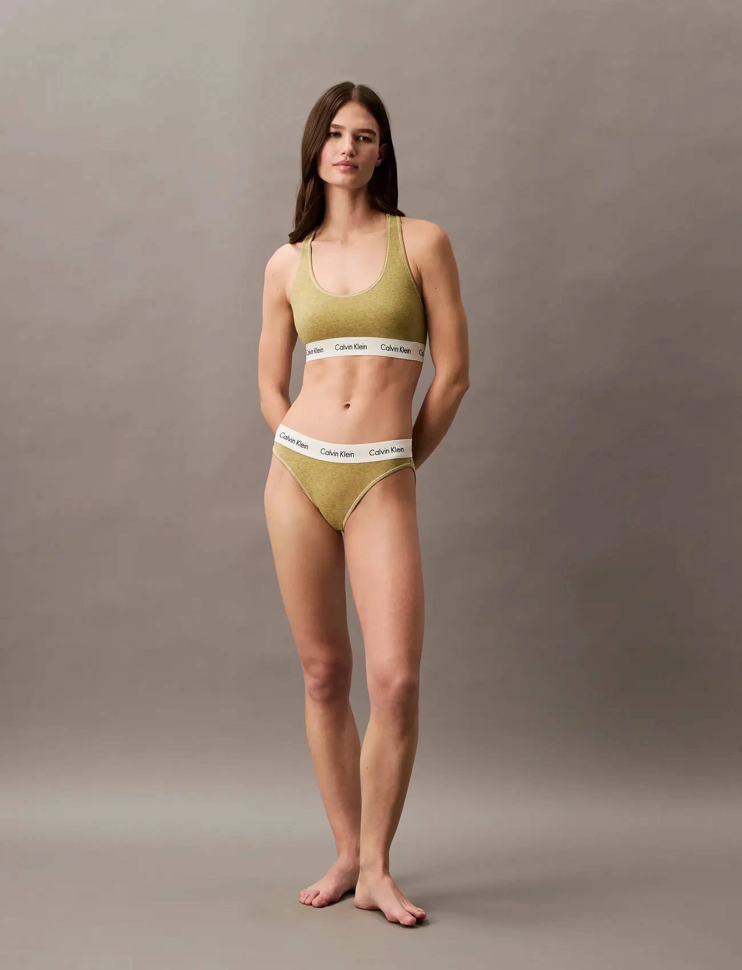 Calvin Klein Unlined Bralette, Kvinder, Racerback Bralette, Grøn, Str: XS
