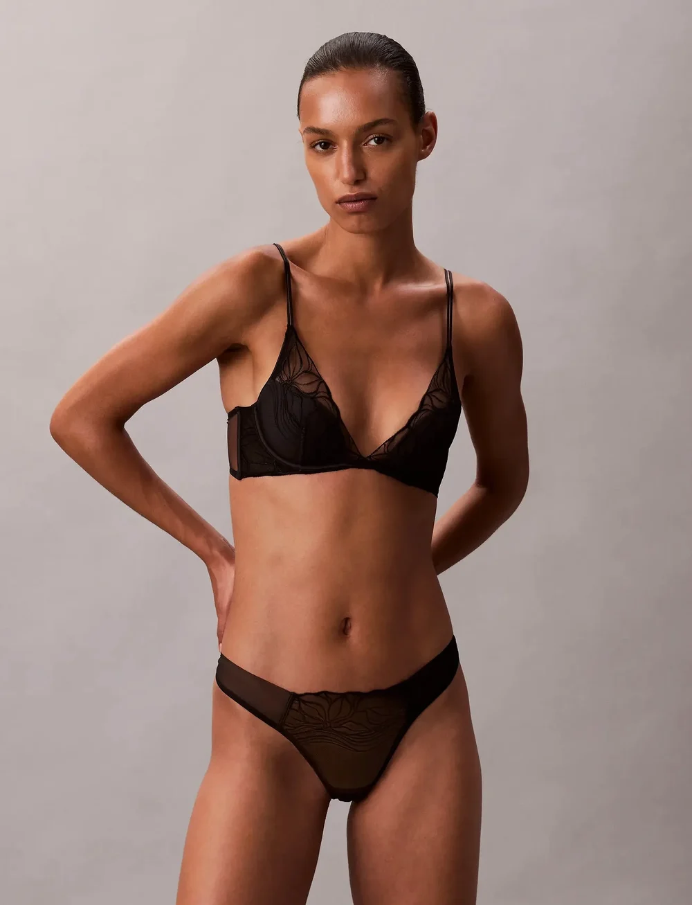 Calvin Klein - LIGHTLY LINED PLUNGE - plunge bh:ar - black - 3