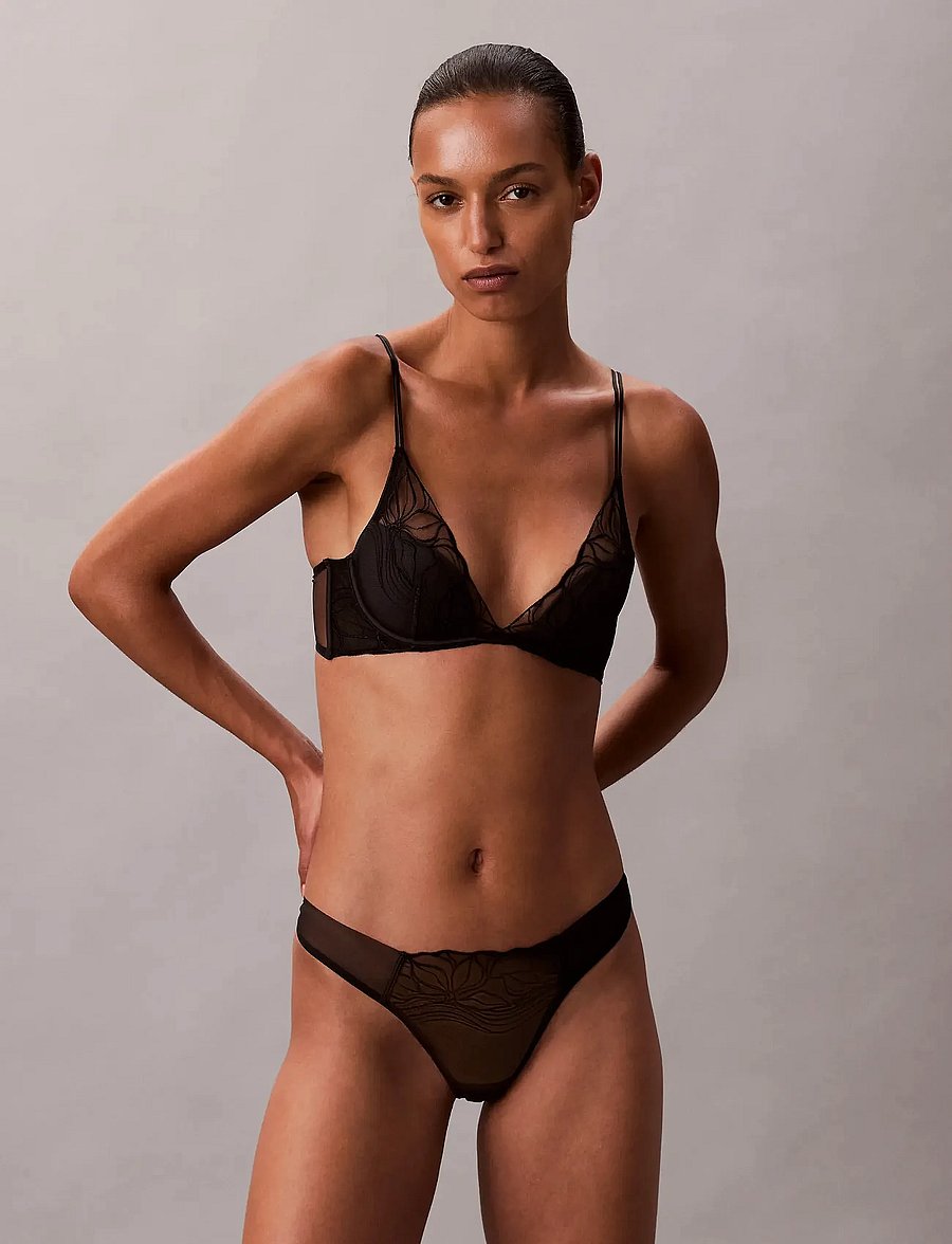 Calvin Klein - LIGHTLY LINED PLUNGE - plunge bh's - black - 3