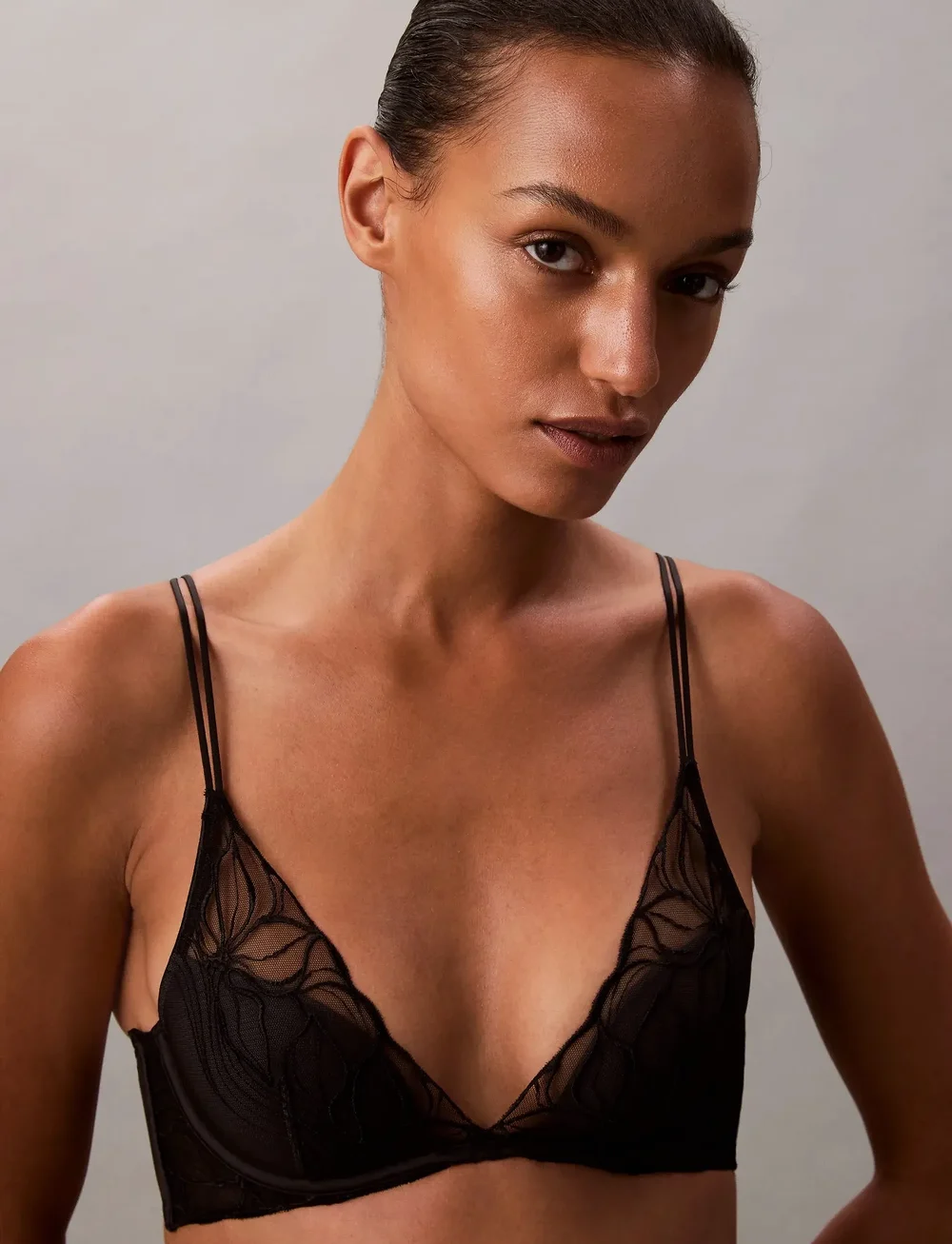 Calvin Klein - LIGHTLY LINED PLUNGE - plunge bh:ar - black - 4