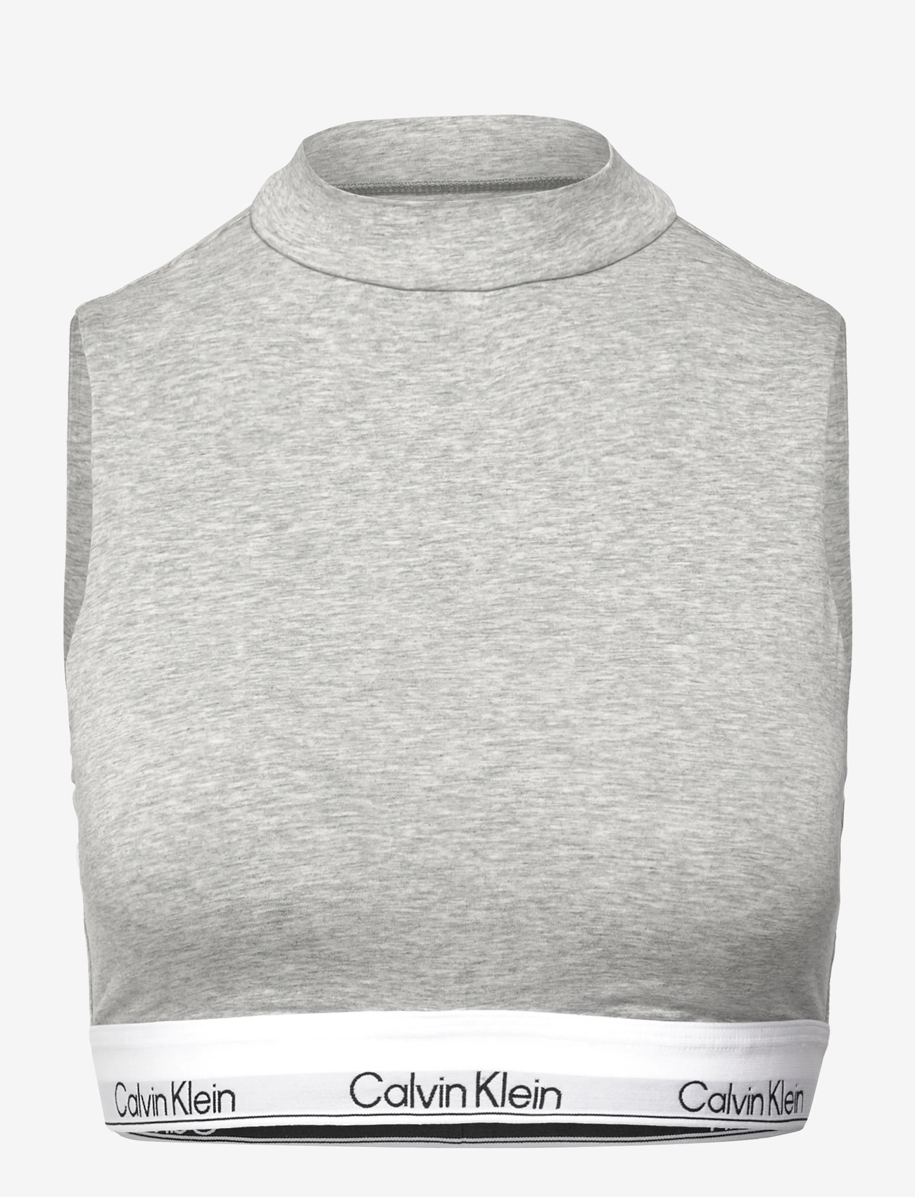 Calvin Klein - LIGHTLY LINED MOCKNECK BRALETTE - tank top rinnahoidjad - grey heather - 1