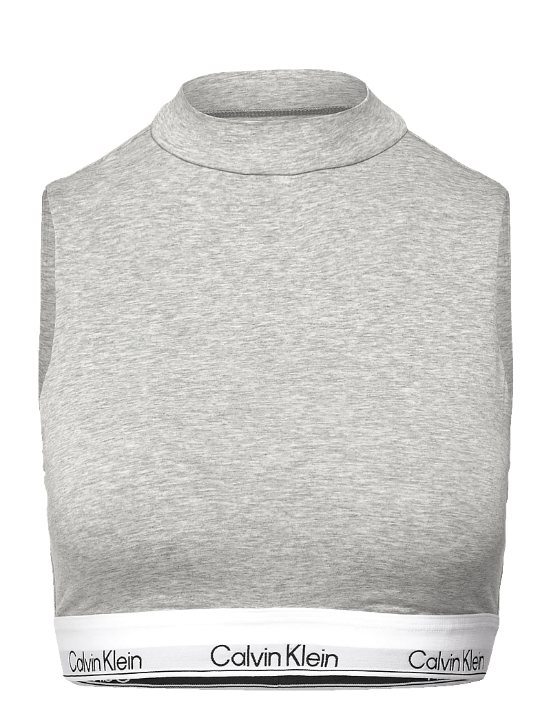 Calvin Klein - LIGHTLY LINED MOCKNECK BRALETTE - tank top rinnahoidjad - grey heather - 1