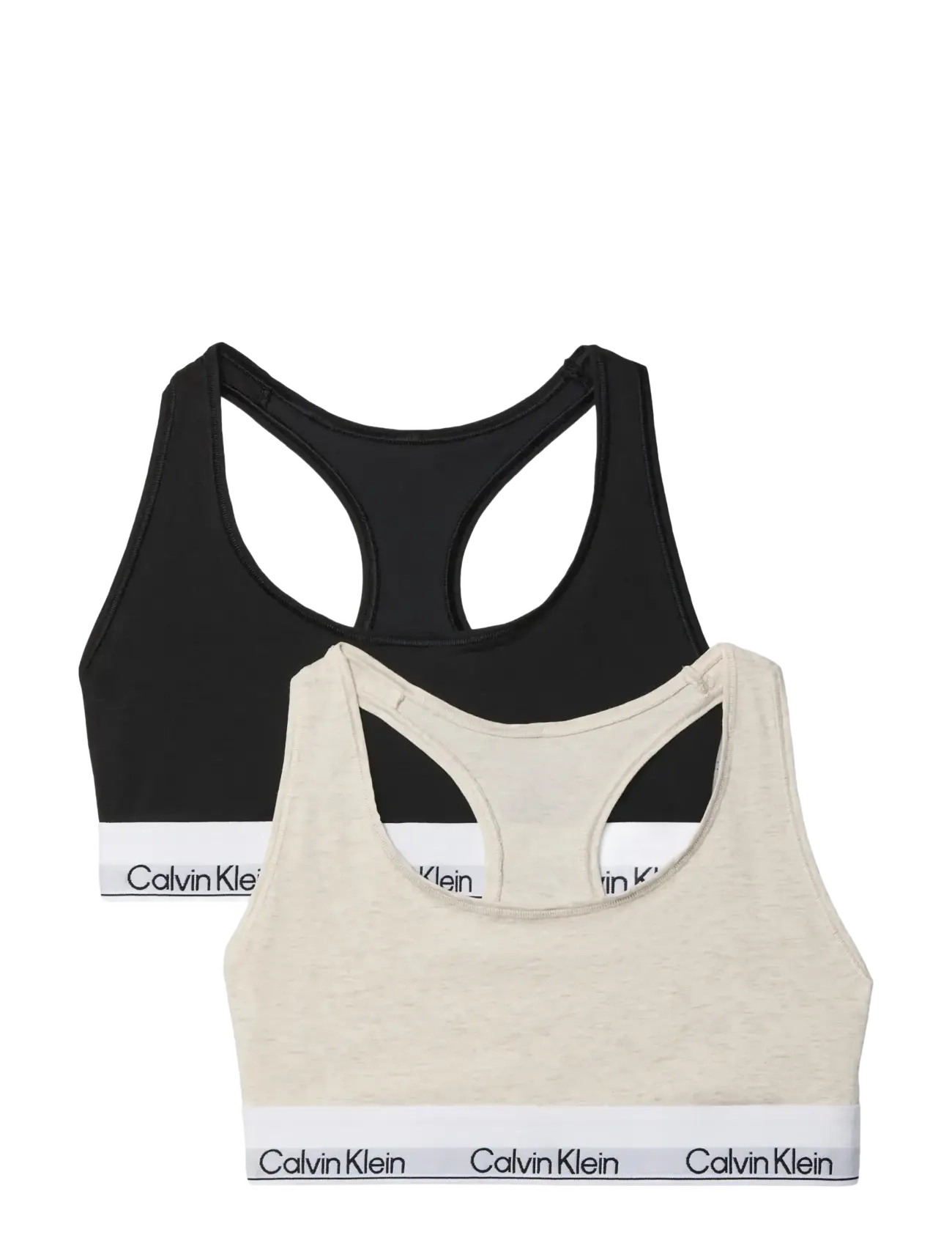 Calvin Klein BRALETTE 2PK - Bralette - BLACK OATMEAL HEATHER / black