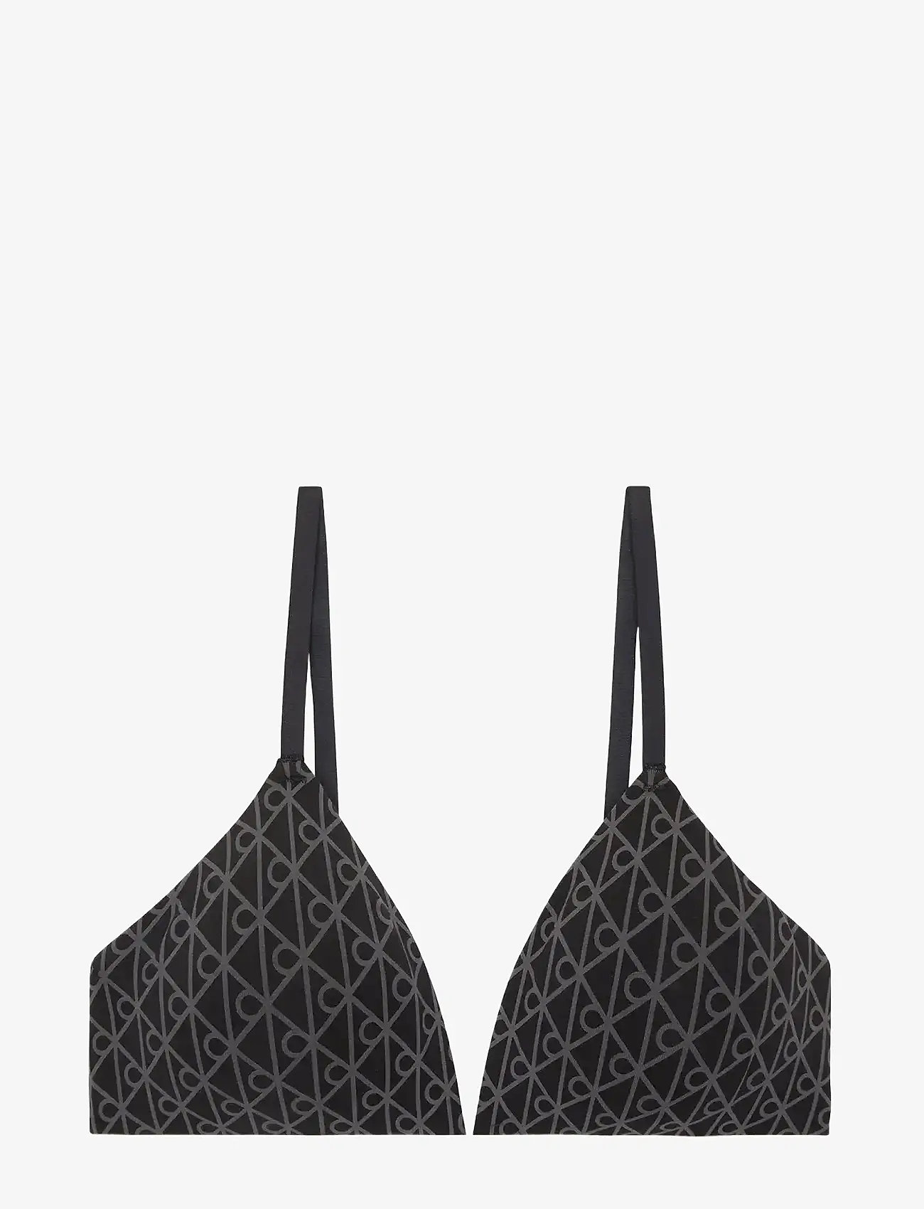 Calvin Klein - LIGHTLY LINED TRIANGLE - bralette - seamless emblem+black/ashford gray - 0