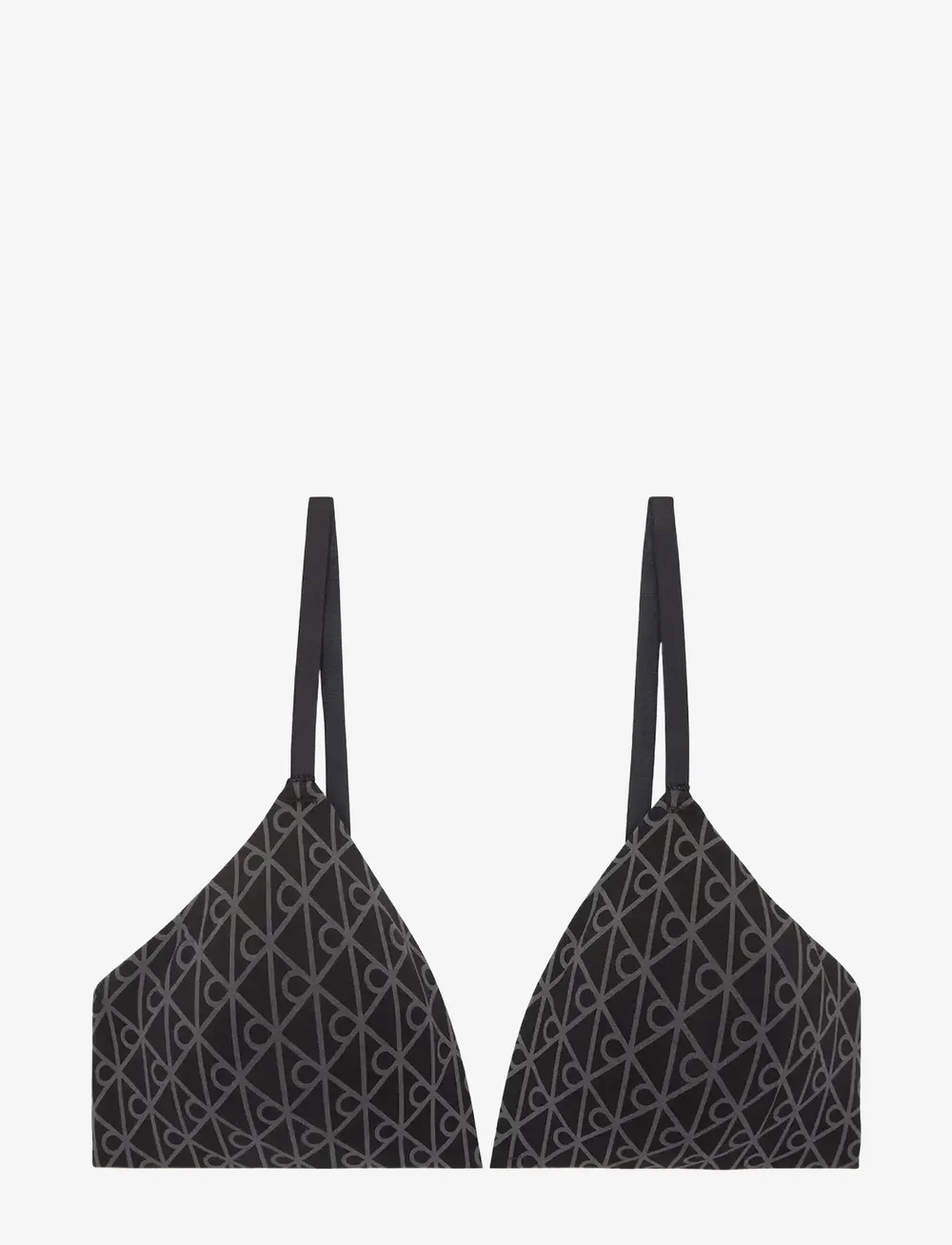 Calvin Klein - LIGHTLY LINED TRIANGLE - bralette - seamless emblem+black/ashford gray - 0