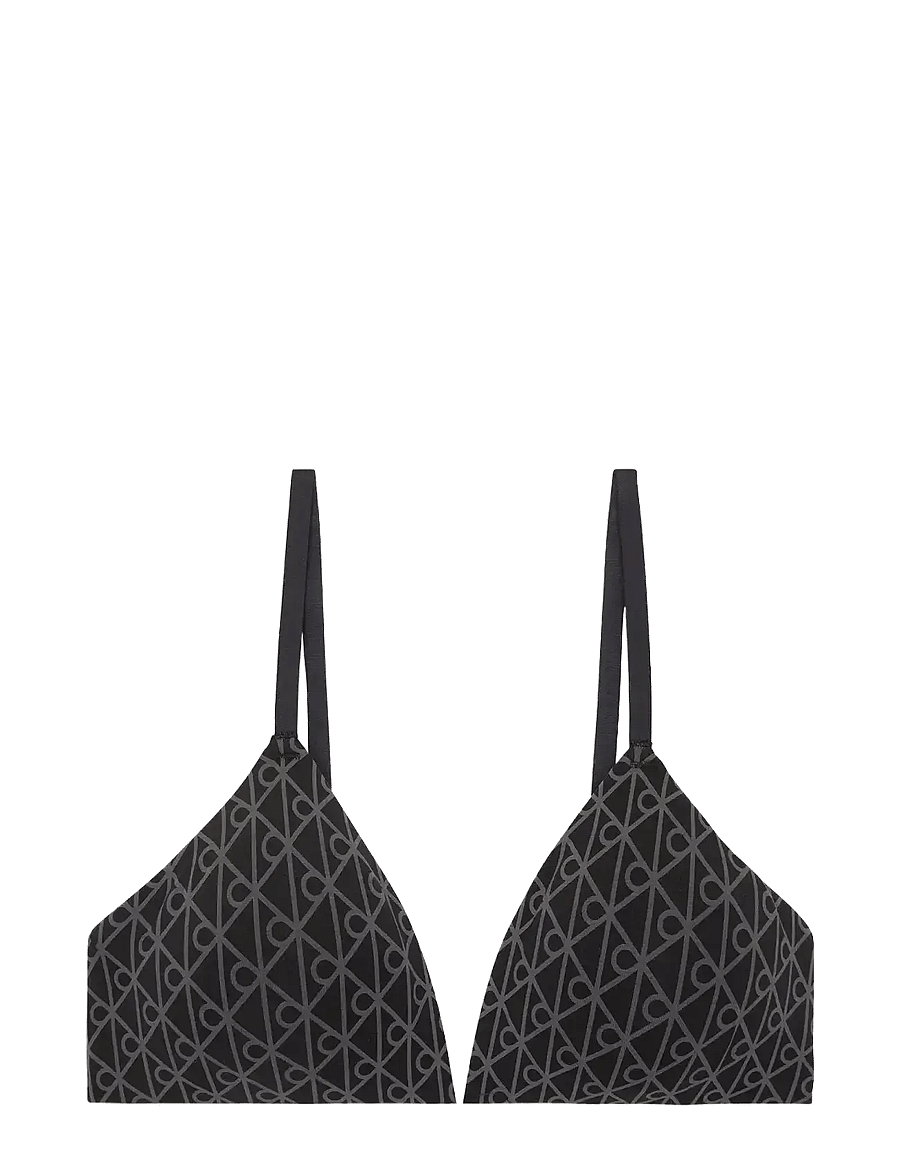 Calvin Klein - LIGHTLY LINED TRIANGLE - bralette - seamless emblem+black/ashford gray - 0