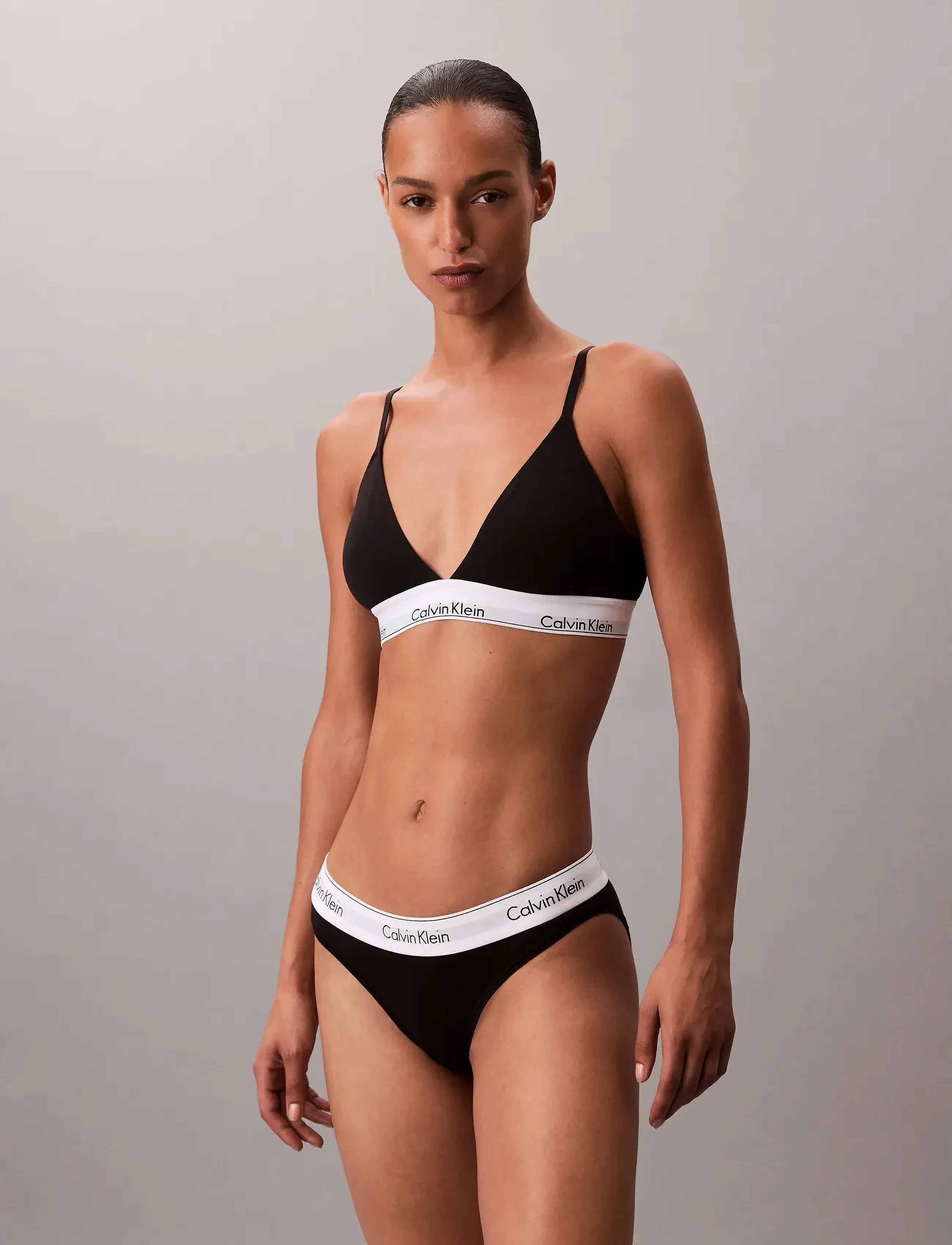 Calvin Klein Lightly Lined Triangle, M, Black, Bløde Bh'Er > Bralette, Dame