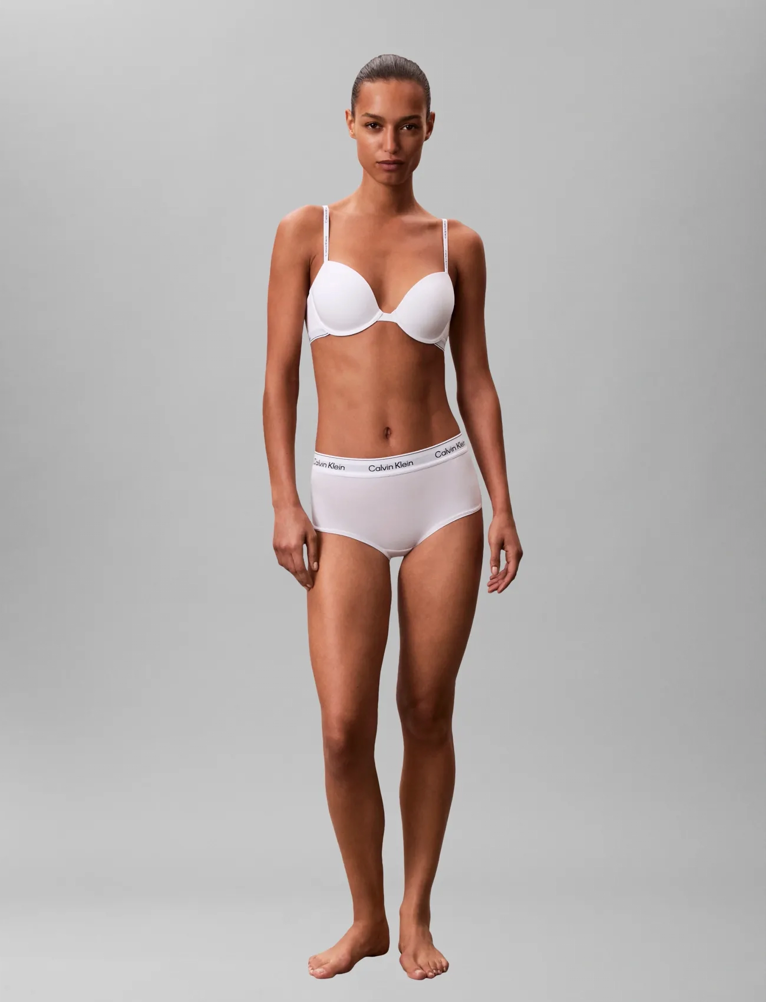 Calvin Klein - LIGHTLY LINED DEMI - plunge bh:ar - white - 2