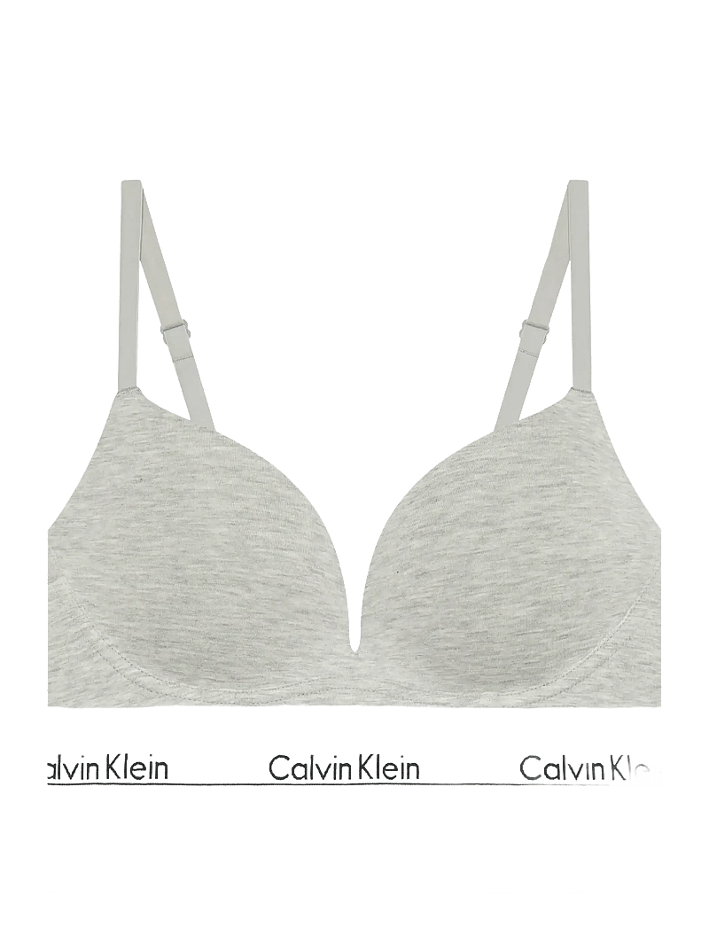 Calvin Klein - PUSH UP PLUNGE - bügellose bhs - grey heather - 1
