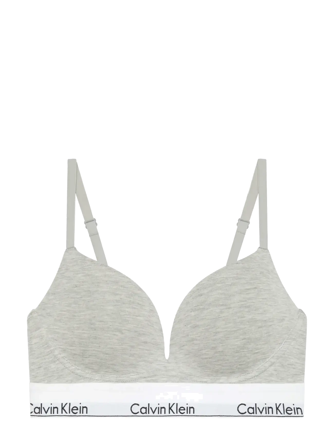 Calvin Klein - PUSH UP PLUNGE - bügellose bhs - grey heather - 1