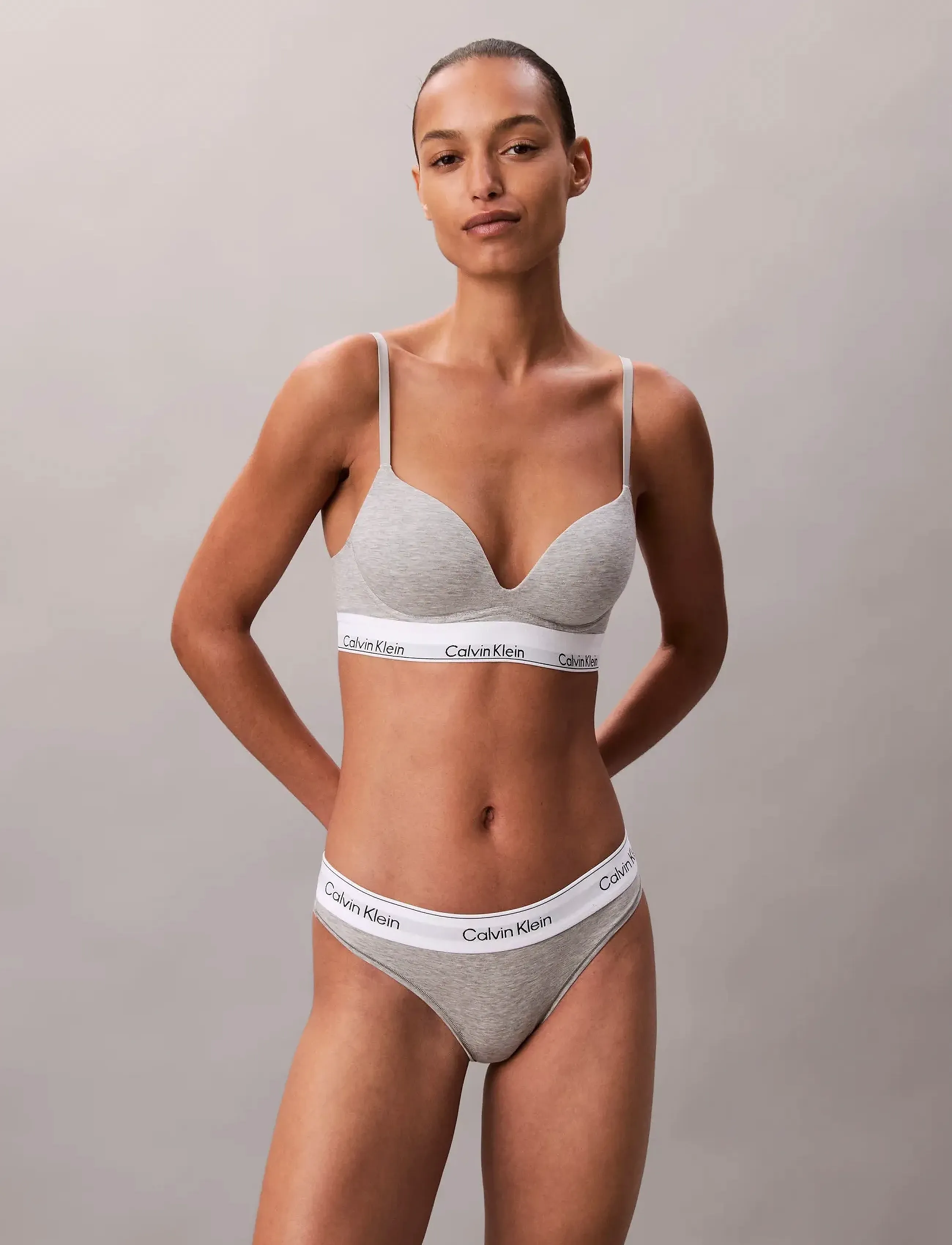 Calvin Klein Push Up Plunge, Kvinder, Push Up Plunge Bh, Grå, Str: 70 C