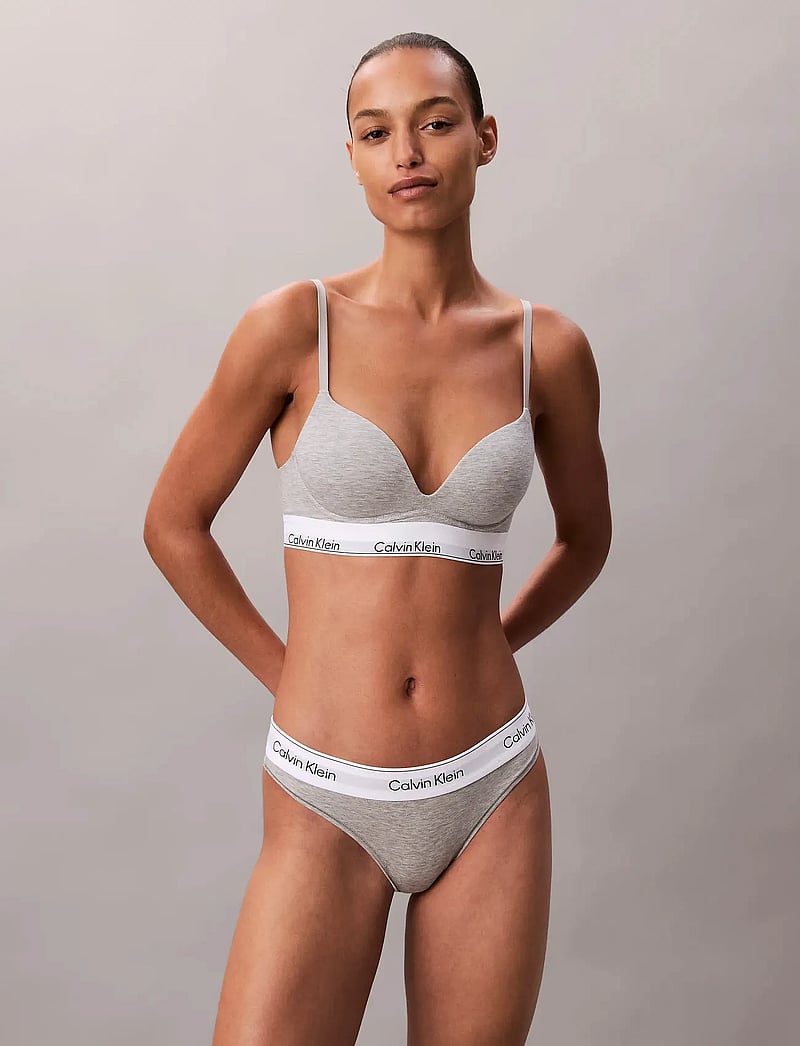 Calvin Klein - PUSH UP PLUNGE - bügellose bhs - grey heather - 0