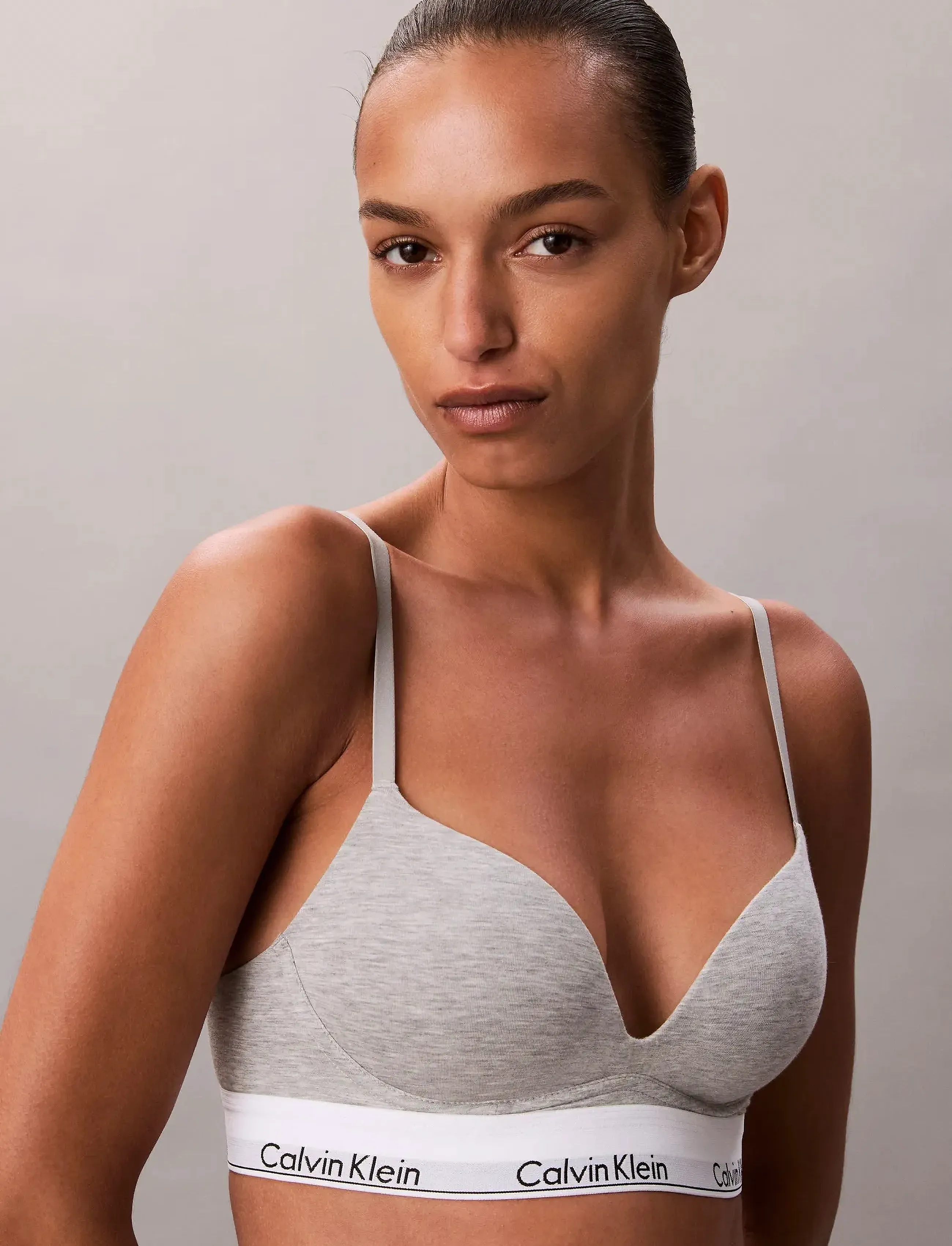 Calvin Klein - PUSH UP PLUNGE - non wired bras - grey heather - 2