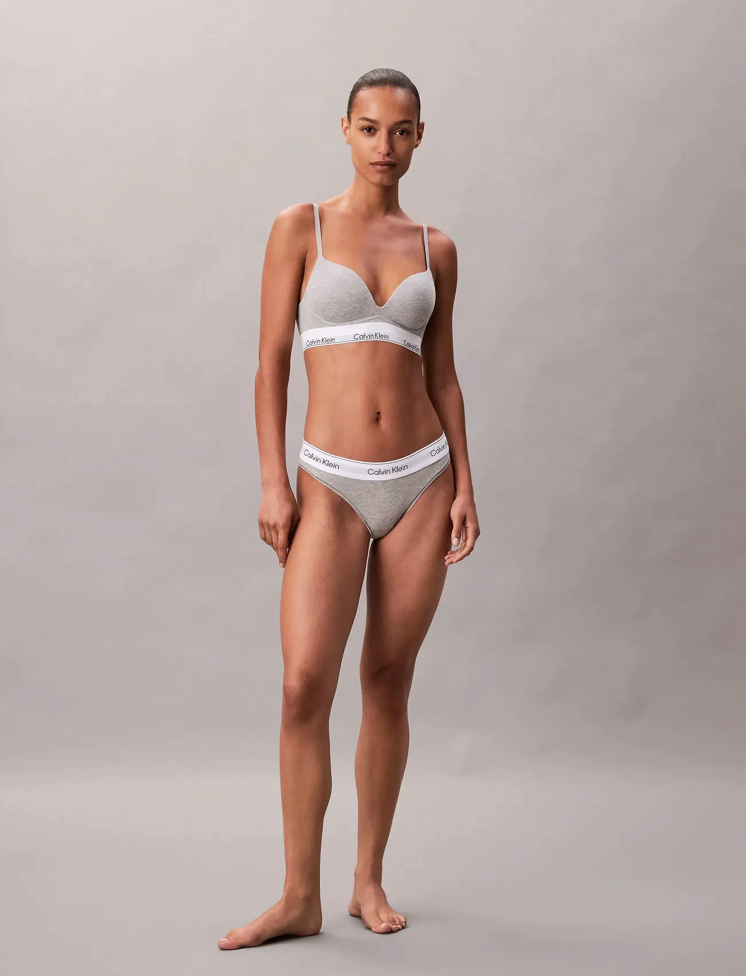 Calvin Klein - PUSH UP PLUNGE - non wired bras - grey heather - 3