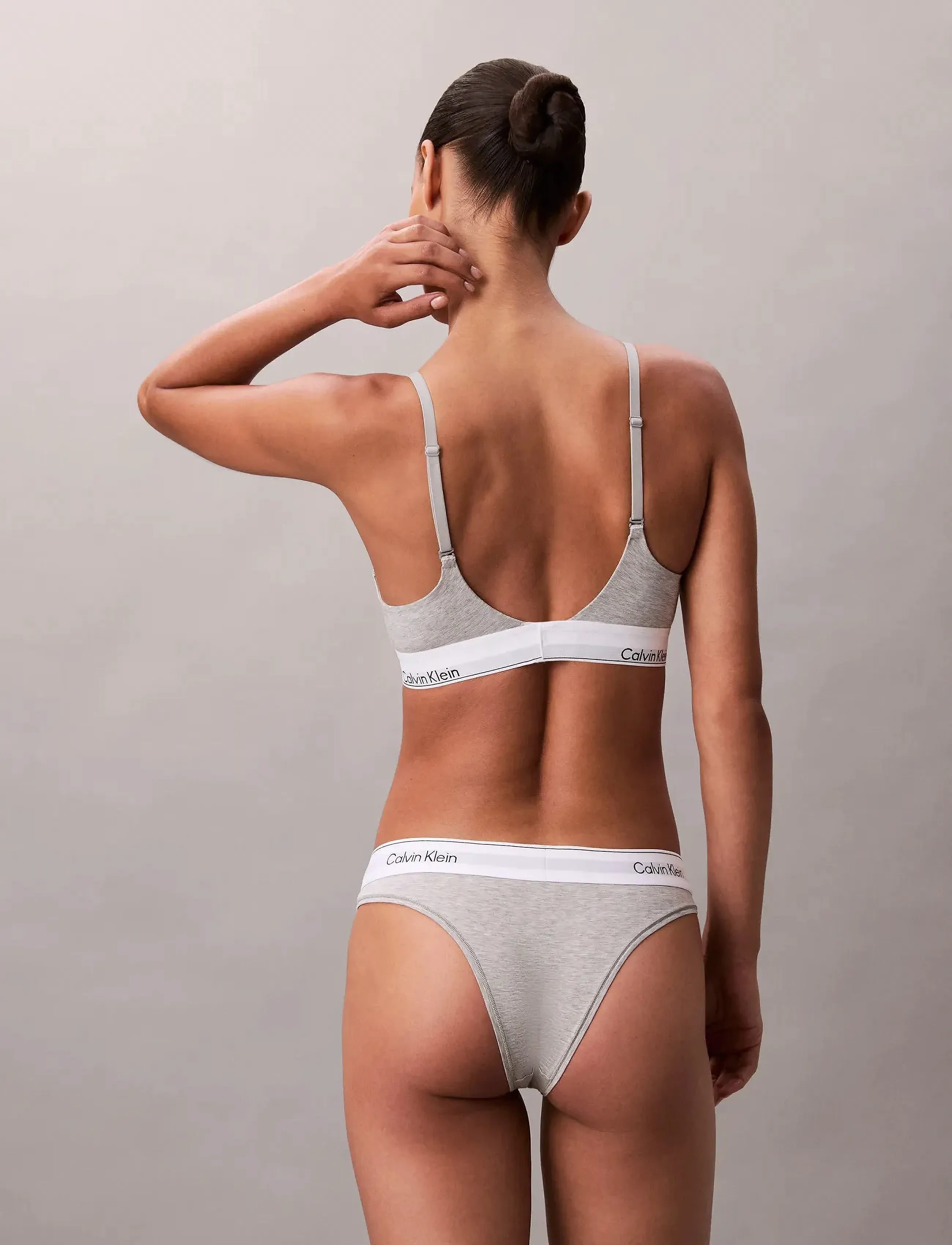 Calvin Klein - PUSH UP PLUNGE - non wired bras - grey heather - 5