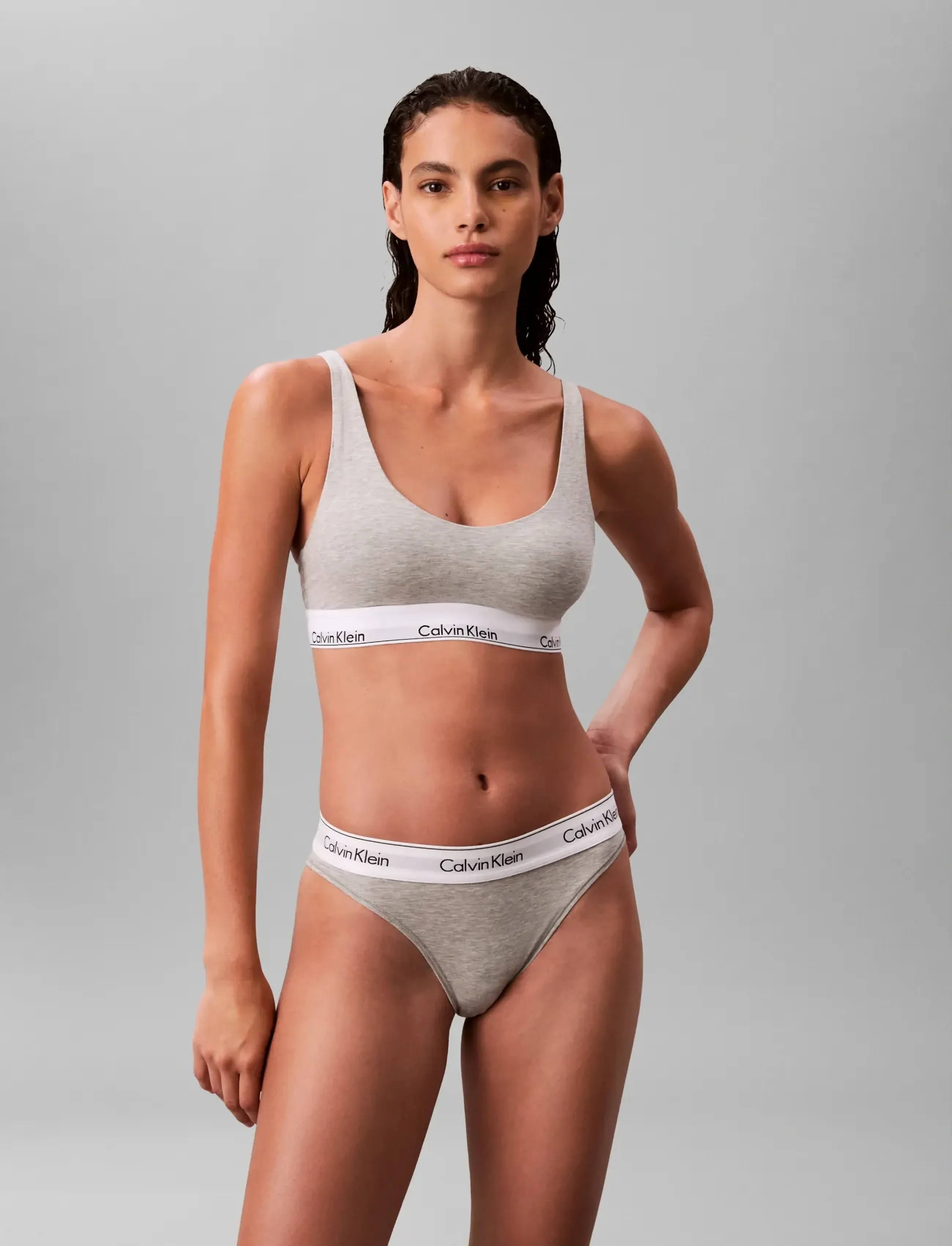Calvin Klein - LIGHTLY LINED BRALETTE - tank top bras - grey heather - 3