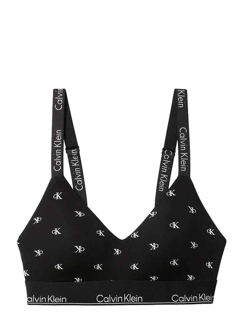 Calvin Klein - LGHTLY LINED BRALETTE - rinnahoidja - diamond logo+black - 0