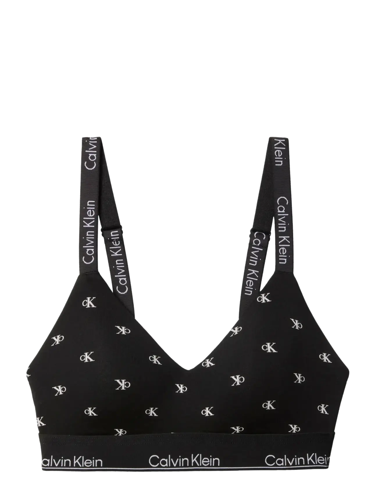 Calvin Klein LGHTLY LINED BRALETTE - BHs - DIAMOND LOGO+BLACK / black