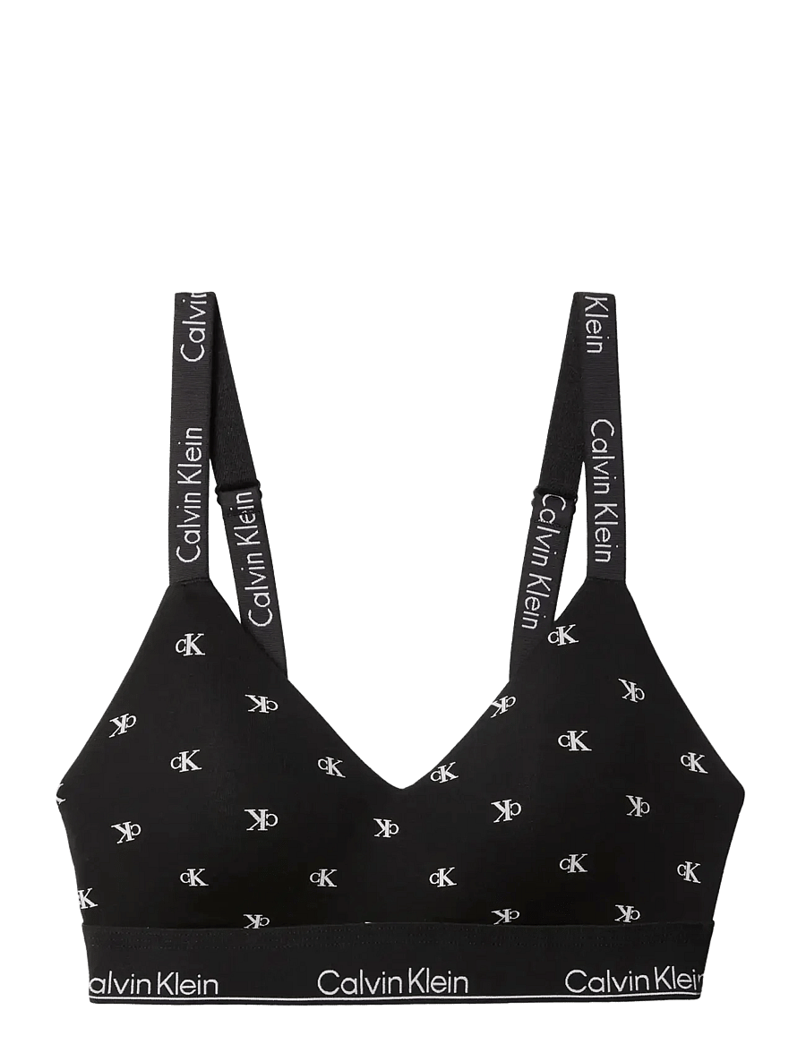 Calvin Klein - LGHTLY LINED BRALETTE - bralette - diamond logo+black - 0