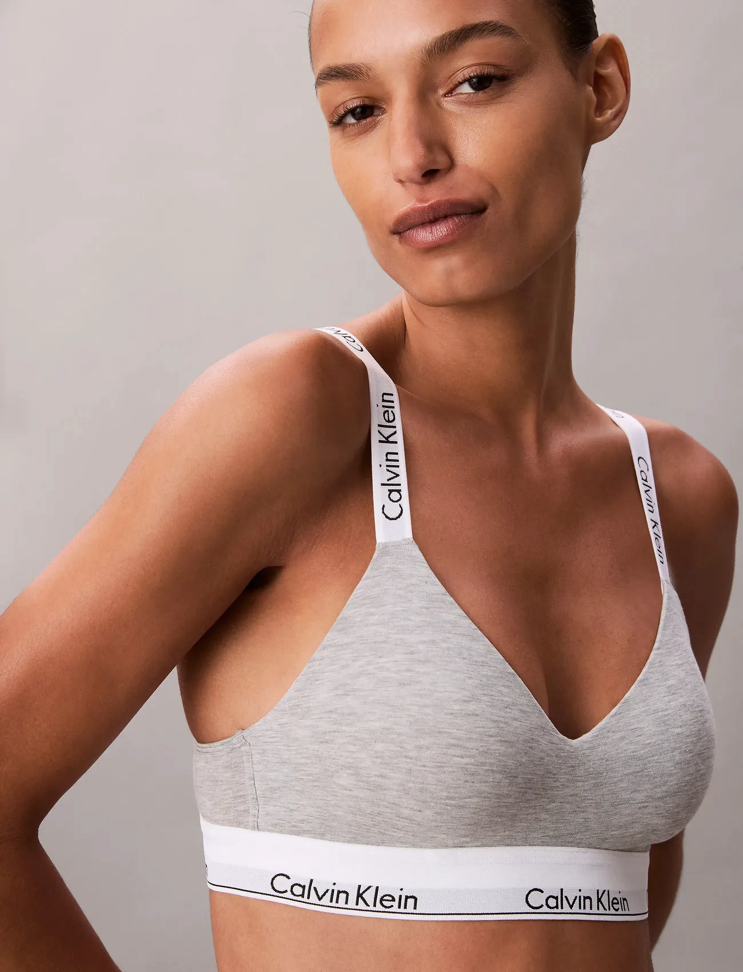 Calvin Klein LGHTLY LINED BRALETTE - Calvin Klein - GREY HEATHER / grey