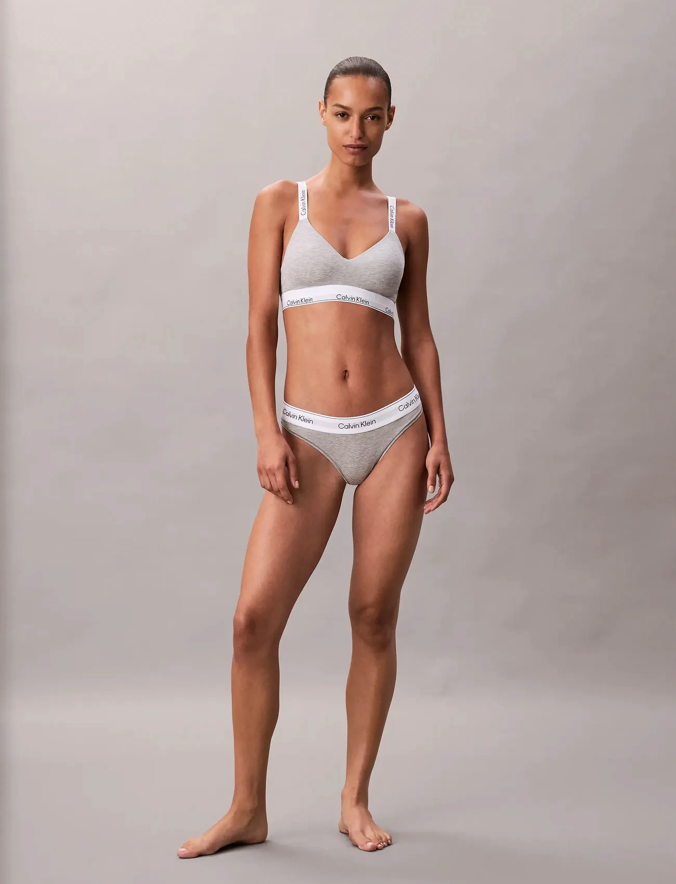 Calvin Klein - LGHTLY LINED BRALETTE - bralette - grey heather - 5