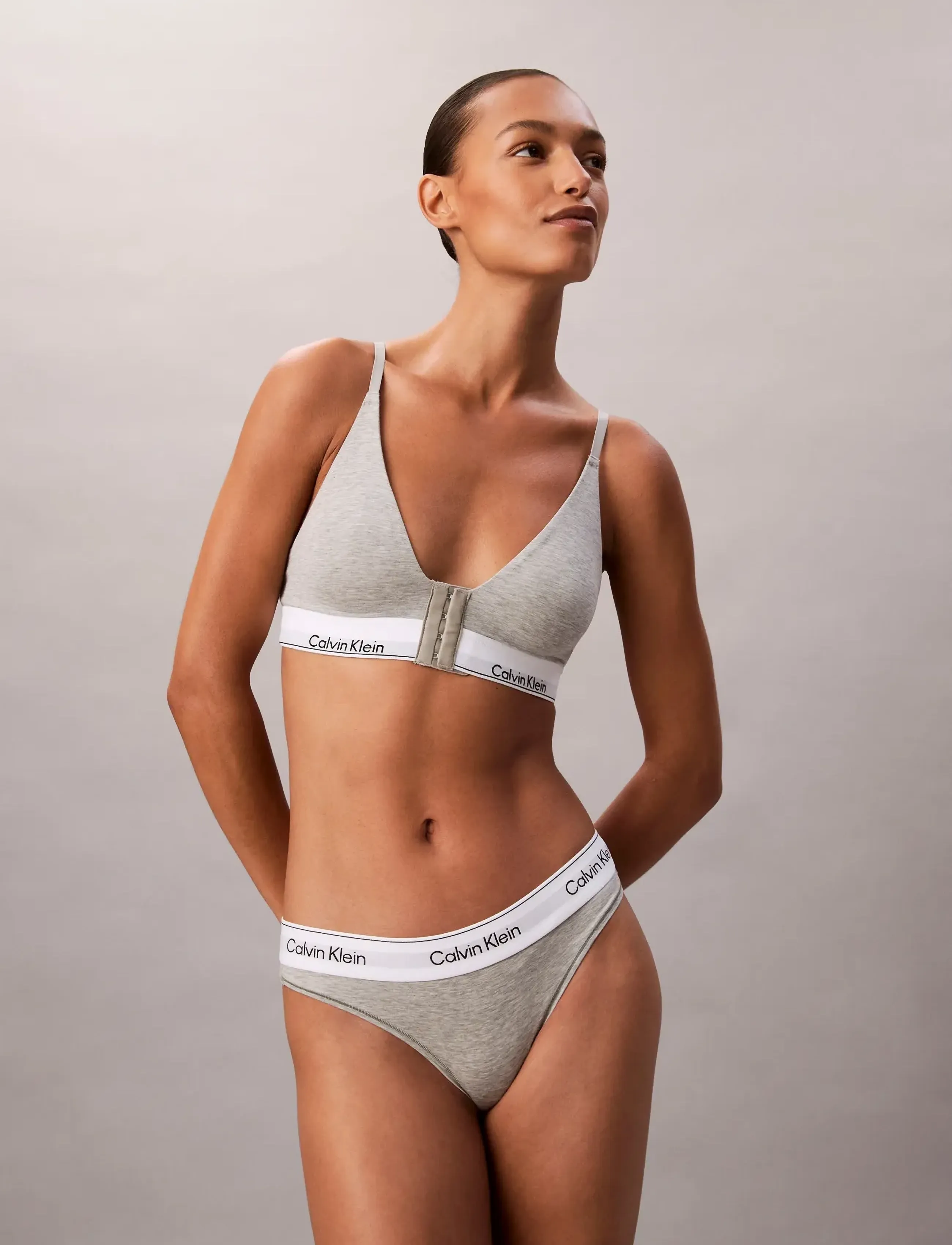 Calvin Klein - LIGHTLY LINED TRIANGLE - rinnahoidja - grey heather - 2