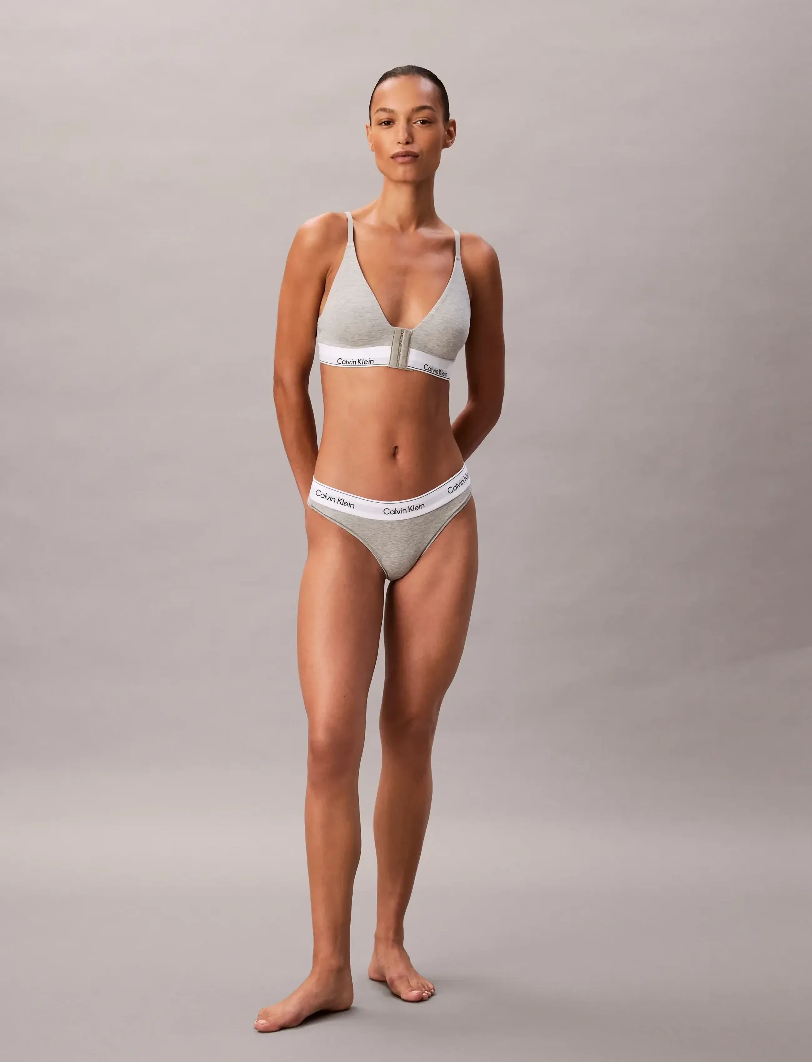 Calvin Klein - LIGHTLY LINED TRIANGLE - rinnahoidja - grey heather - 3