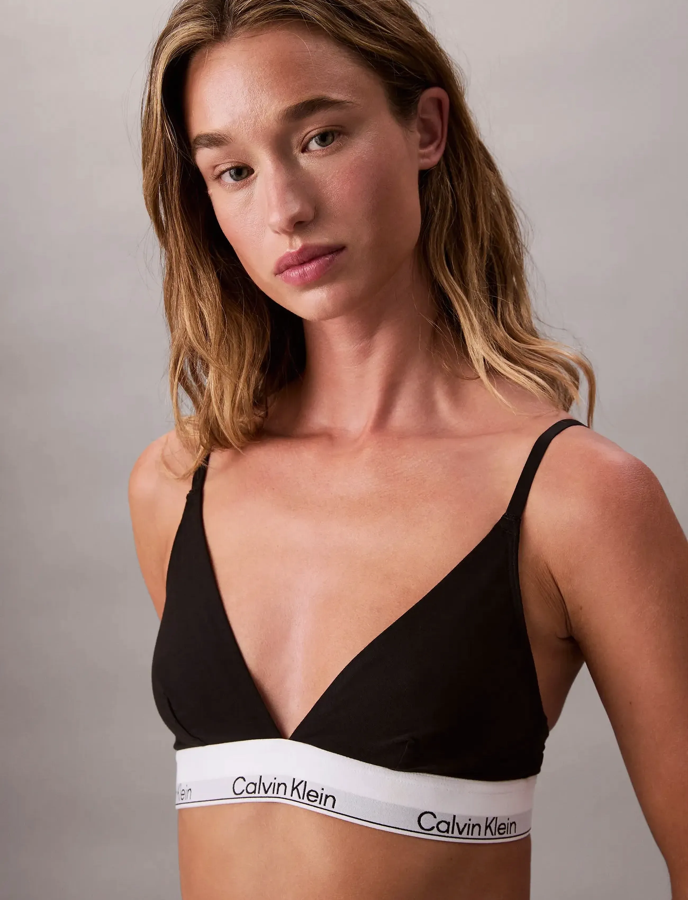 Calvin Klein Unlined Triangle, S, Black, Bløde Bh'Er > Bralette, Dame