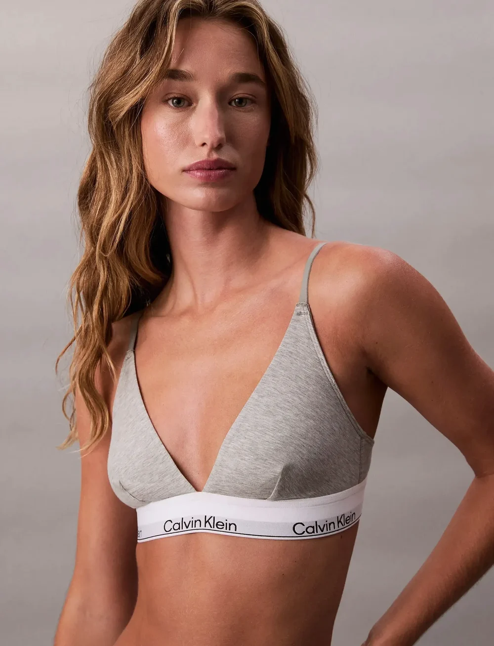 Calvin Klein - UNLINED TRIANGLE - braletki - grey heather - 0