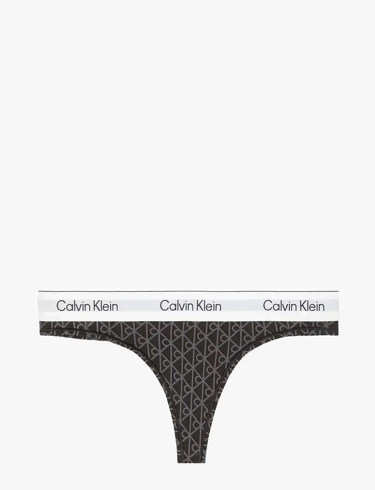 Calvin Klein - THONG - stringtrosor - seamless emblem+black/ashford gray - 1