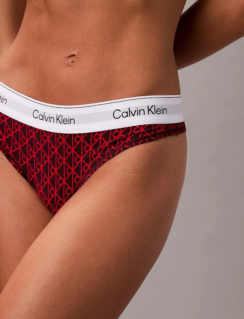 Calvin Klein - THONG - stringtrosor - seamless emblem+dark berry - 3