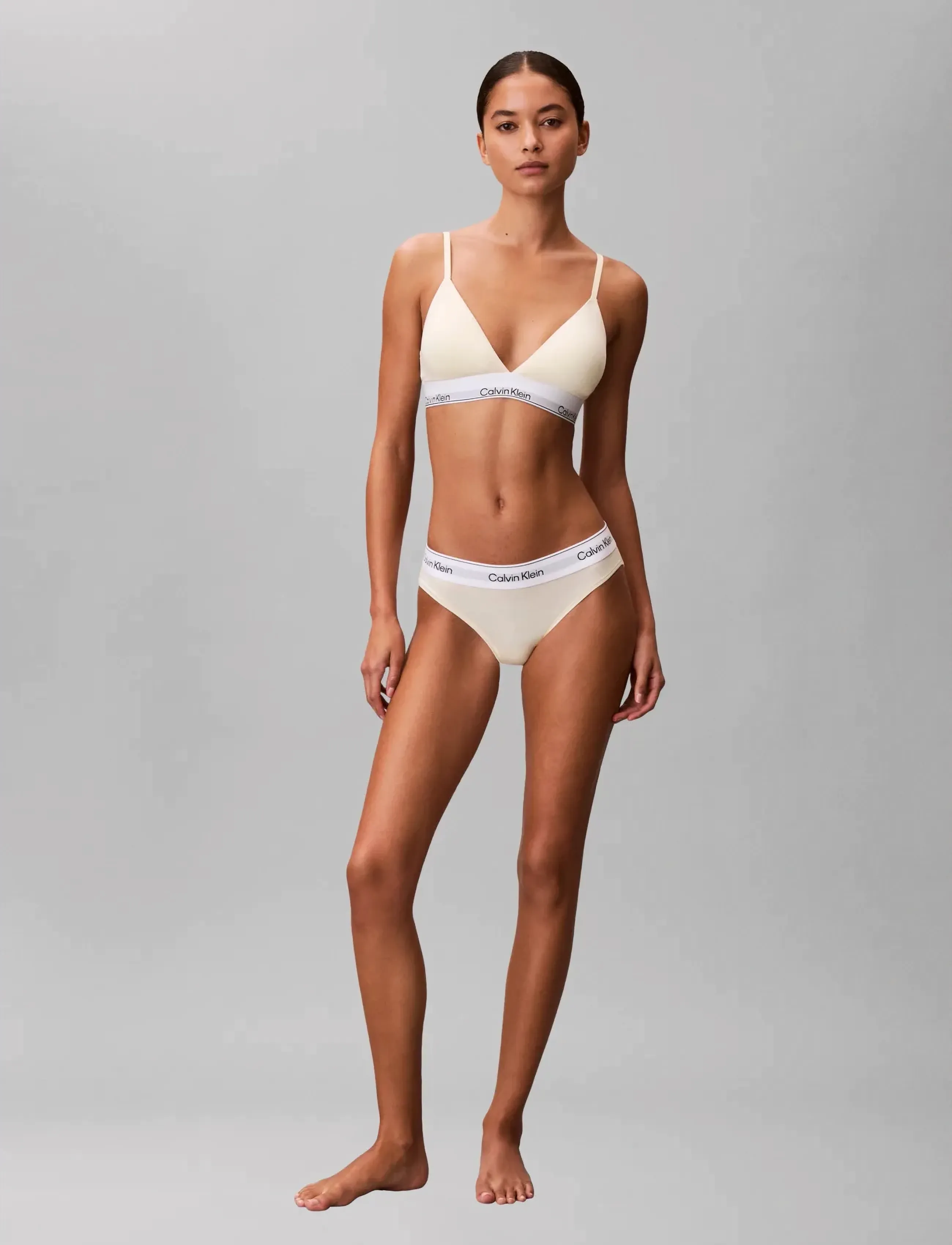 Calvin Klein Bikini, Damen, Bikini Slip, Creme, Gr.L